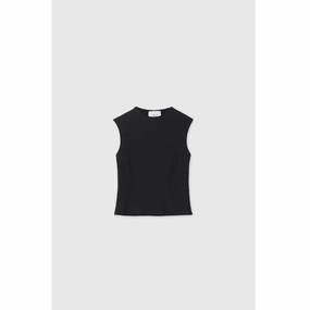 Cozy Stretch DAL THE LABEL Modal Ribbed Knit Tank, Black Roomy Shape Smart Layering DAL THE LABEL Modal Ribbed Knit Tank, Black