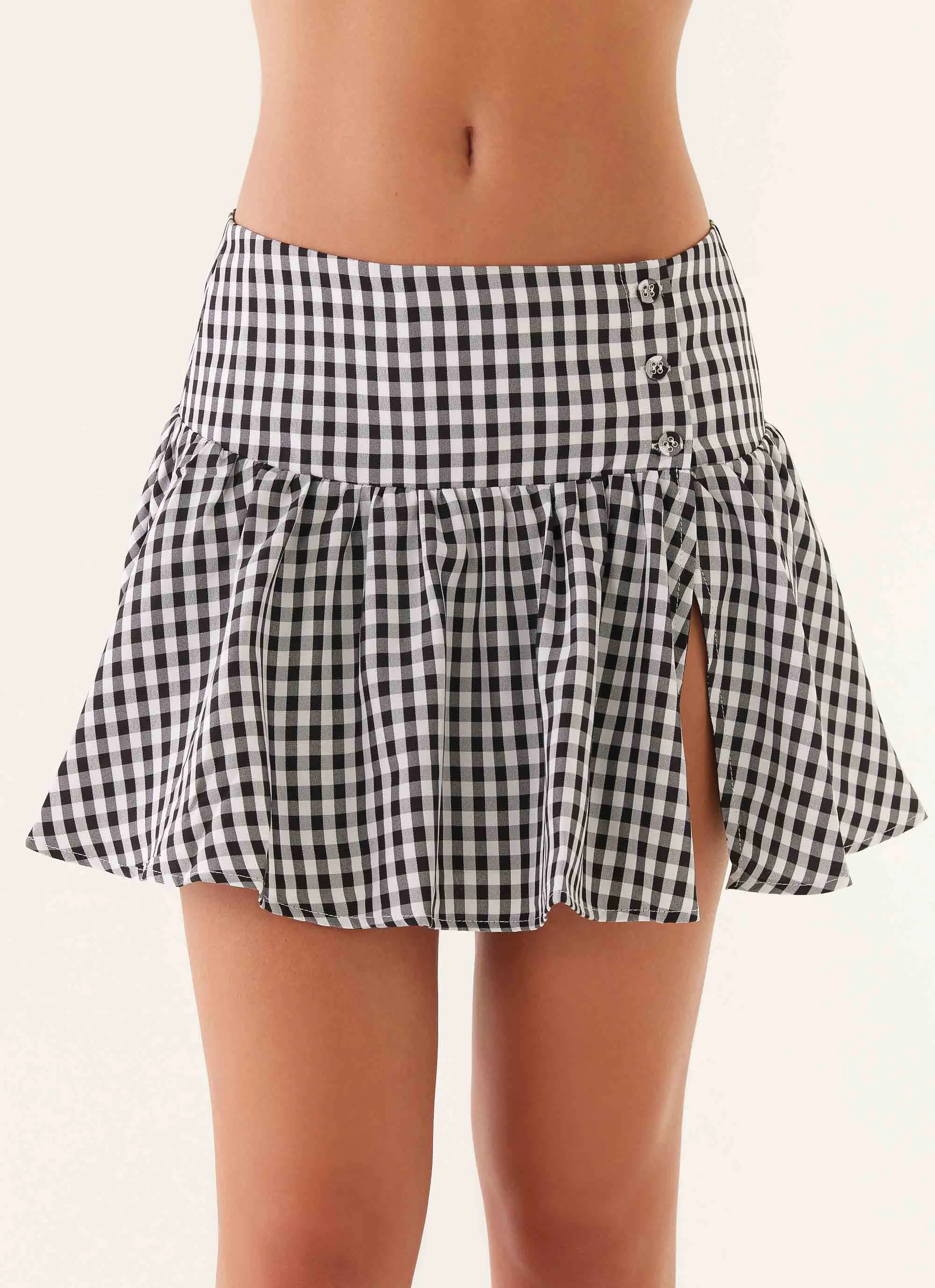 Bellamy Mini Skirt - Black Gingham Water Repellent Young adult