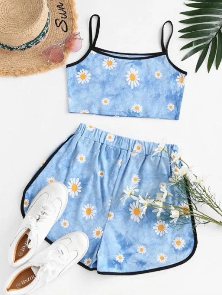 Creative Summer City Casual Women Pants Sets Trendy Shorts