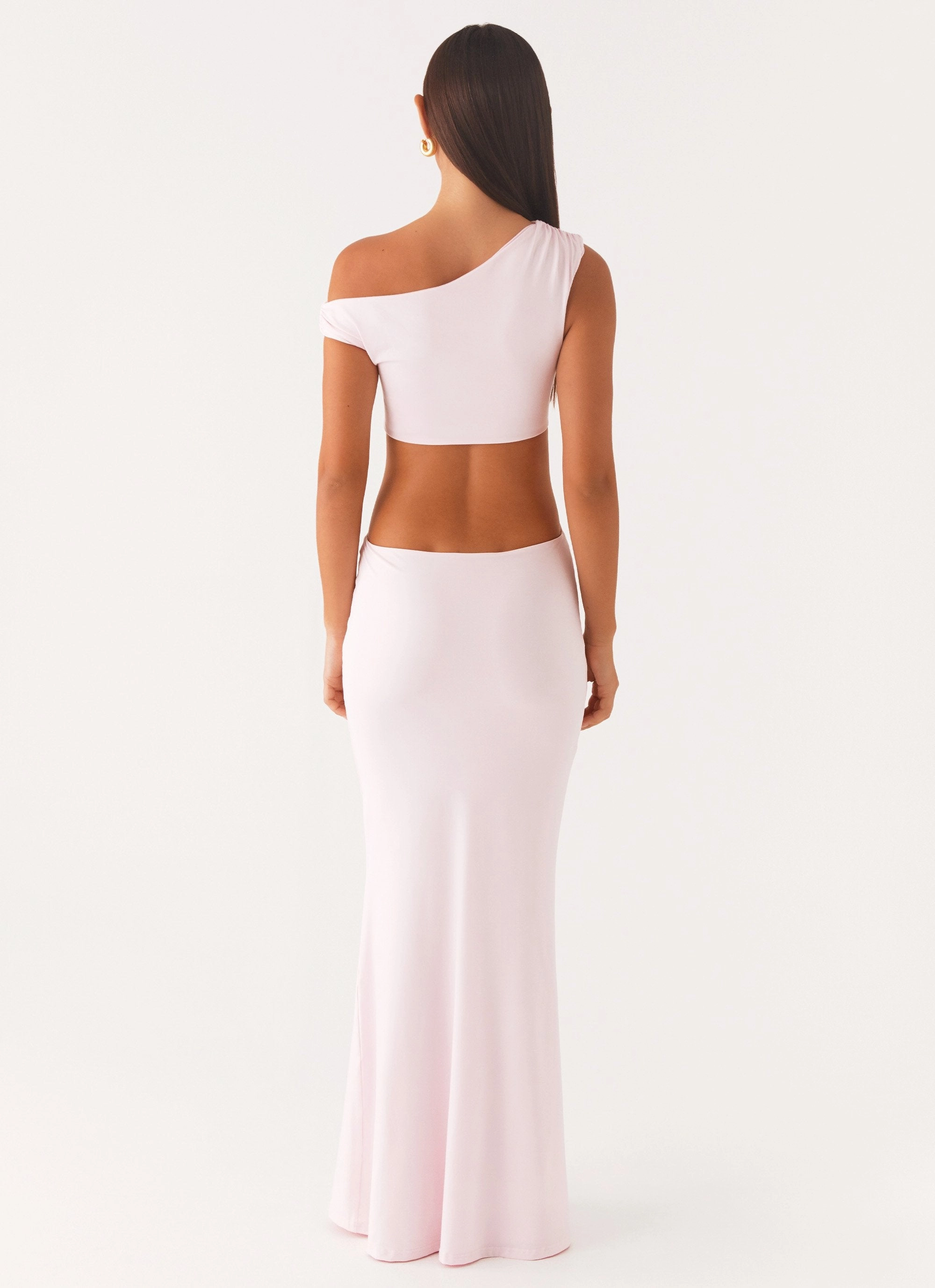 Mixed Fabric Veronica Maxi Dress - Pink