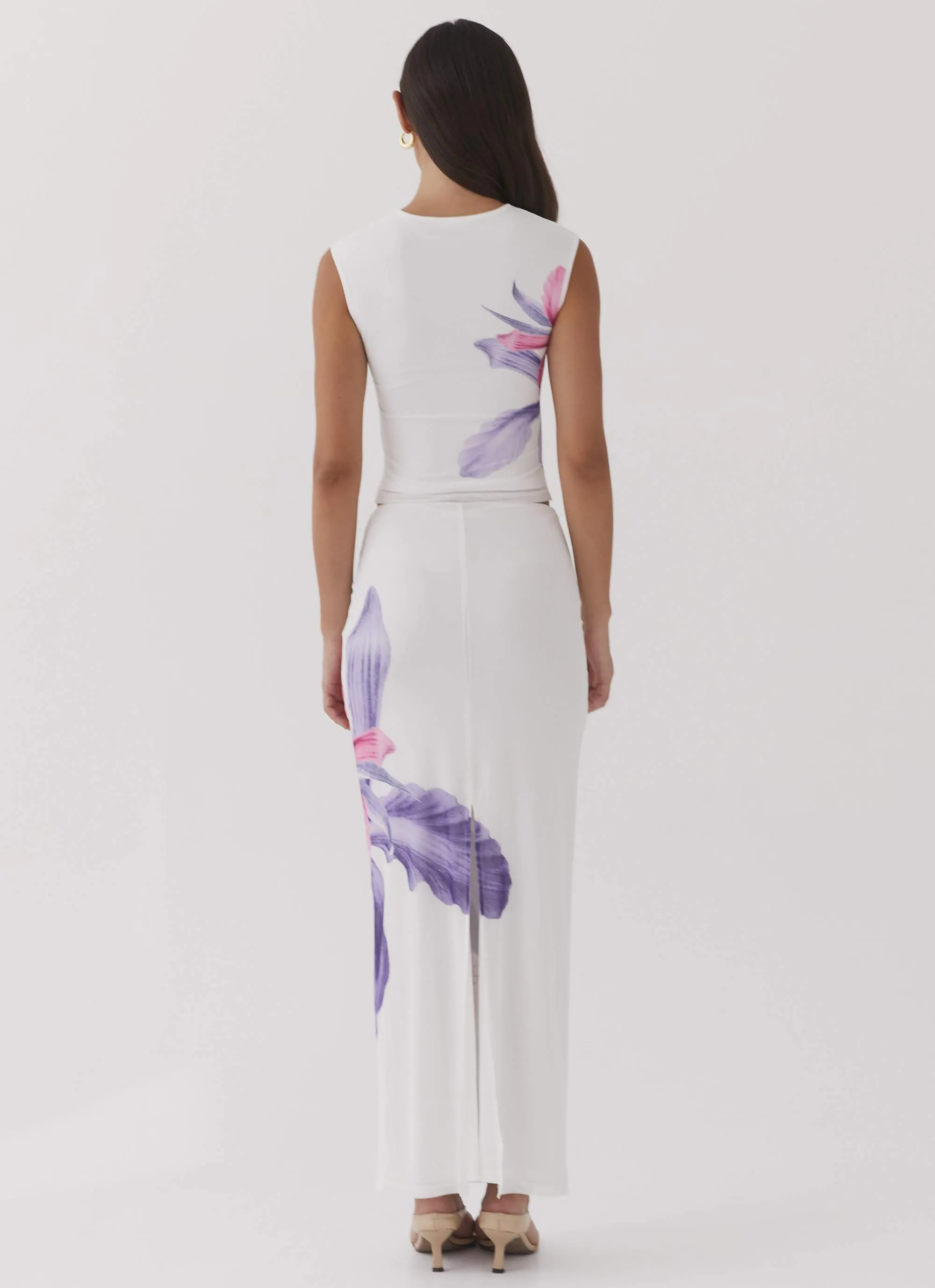 Waiting For Dawn Mesh Maxi Skirt - White Fresh Aesthetic