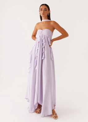 Florence Maxi Dress - Lilac Jewel-Tone Stretchable