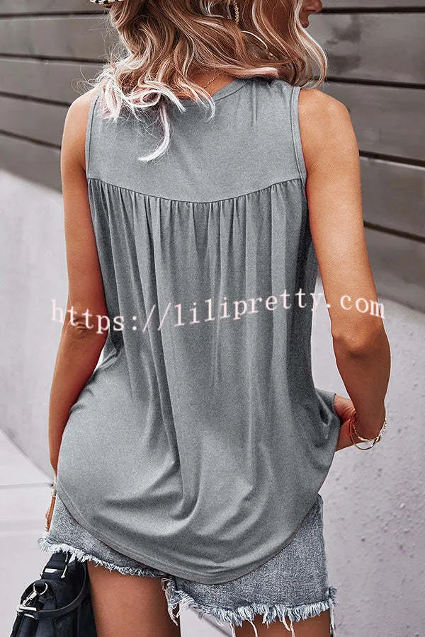 Crochet Lace Patchwork Casual Tank Top