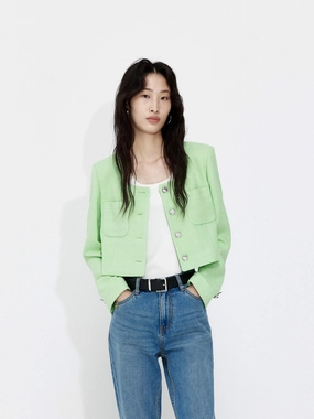 Cropped Boxy Texture Jacket Cropped Boxy Texture Jacket