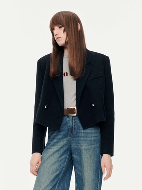 Cropped Fit Wool Blazer Cropped Fit Wool Blazer