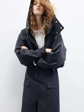 Cropped Hooded Jacket Cropped Hooded Jacket