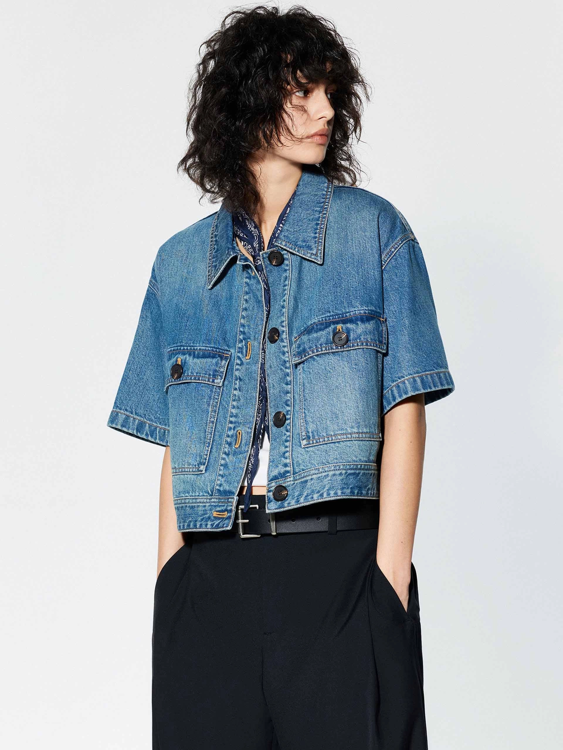 Cropped Pockets Denim Jacket