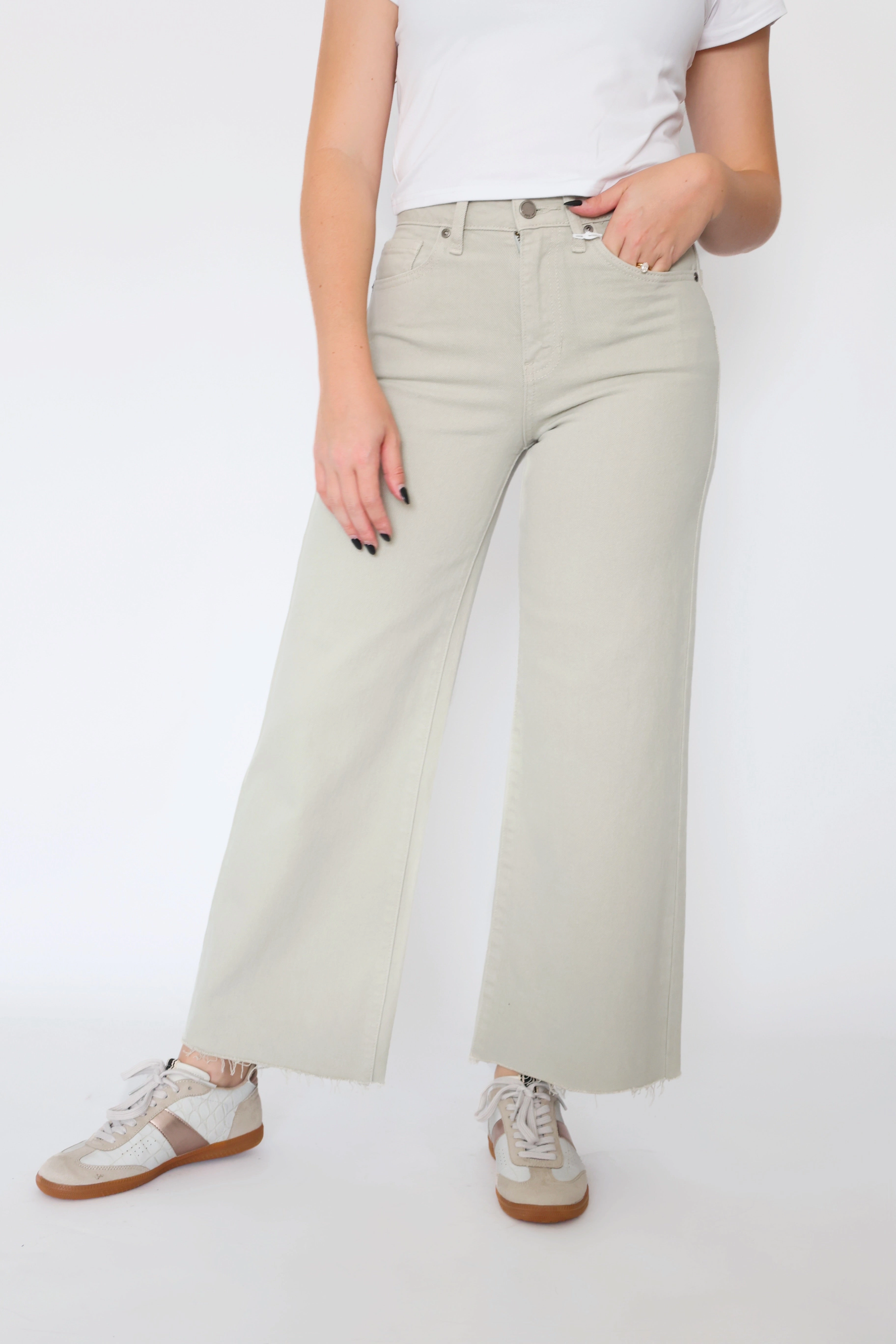 Tagless Neckline Crosley Wide Leg- Olive