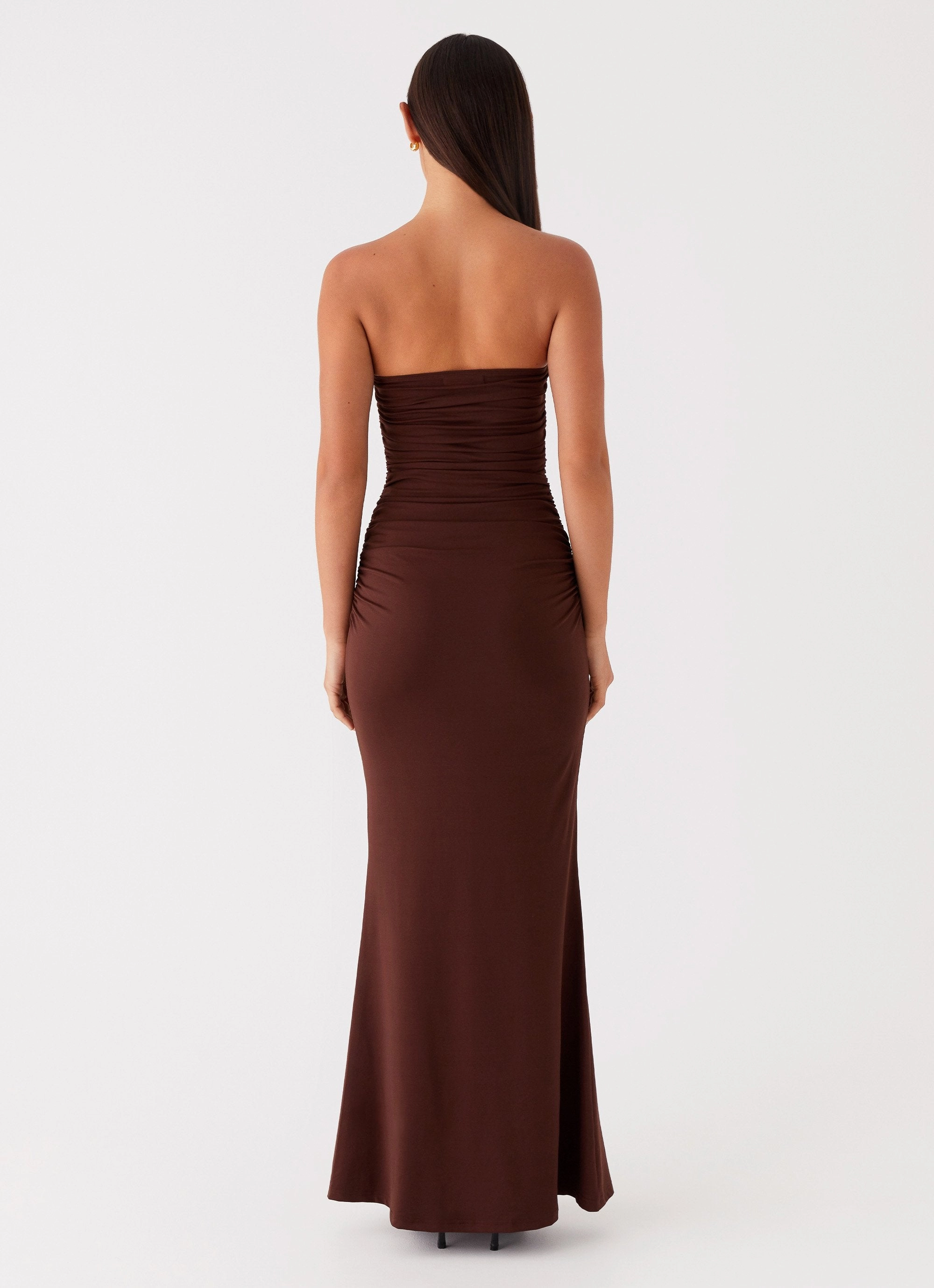 Rudy Maxi Dress - Brown Soft Pleats