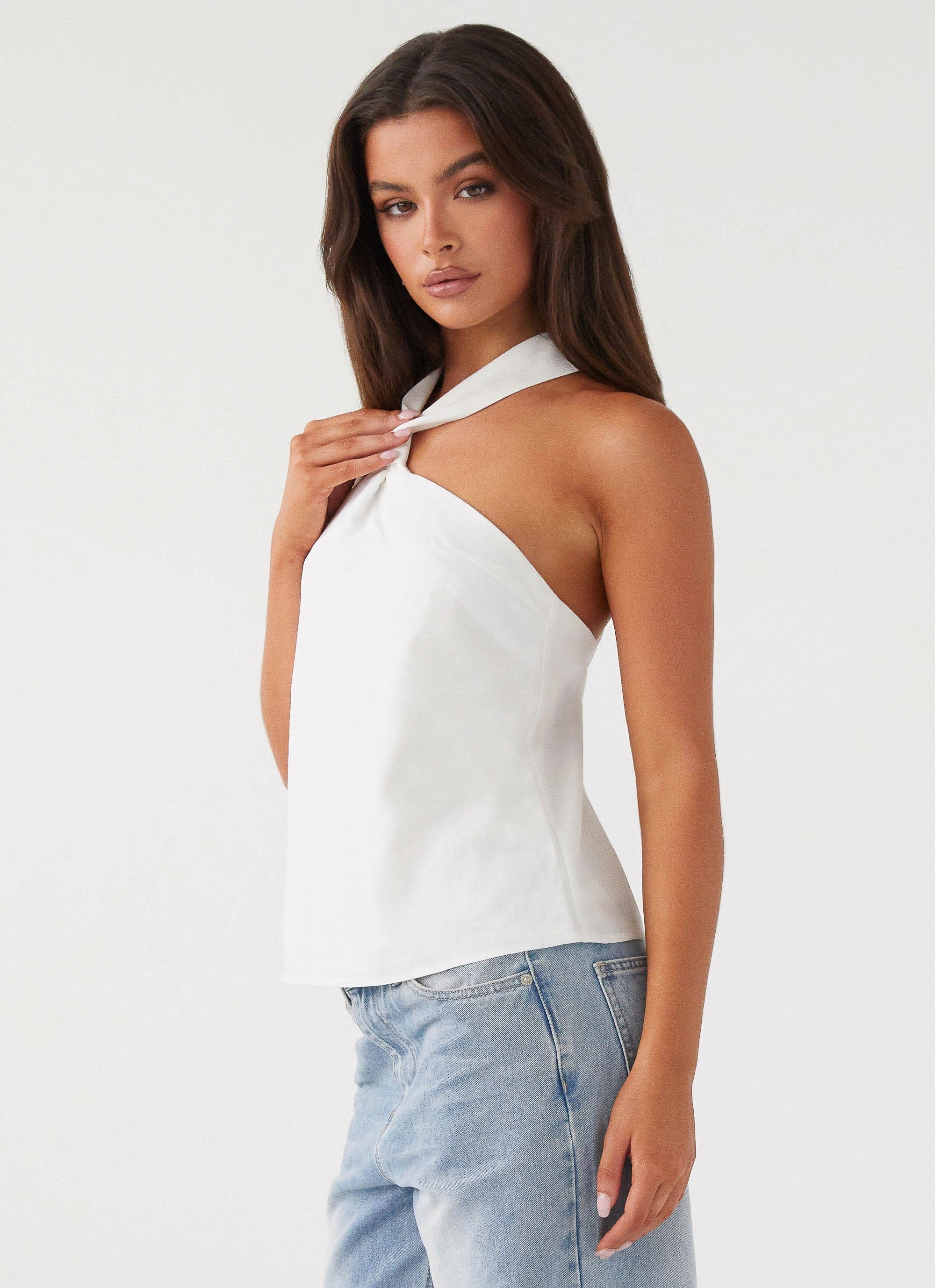 LightweightConstruction Keira Linen Top - White