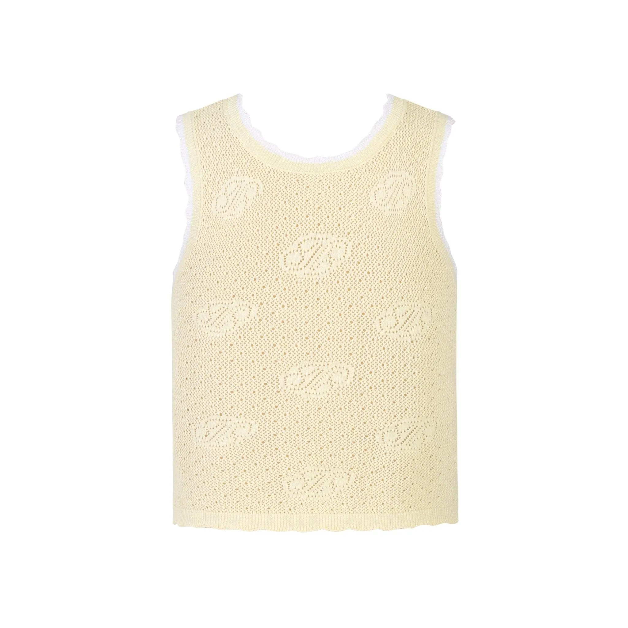 Crossover Logo Jacquard Sweater Undershirt Yellow