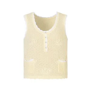 Crossover Logo Jacquard Sweater Undershirt Yellow