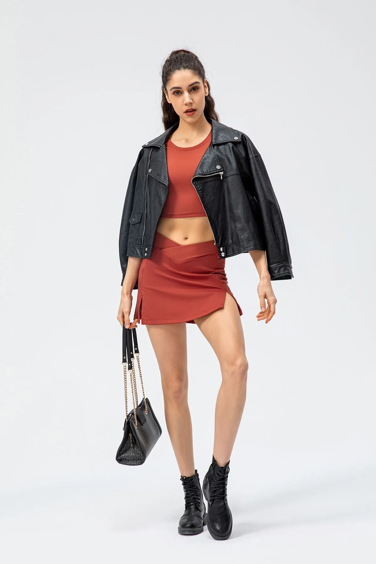 Crossover Tennis Skirt Built-in Short Liner