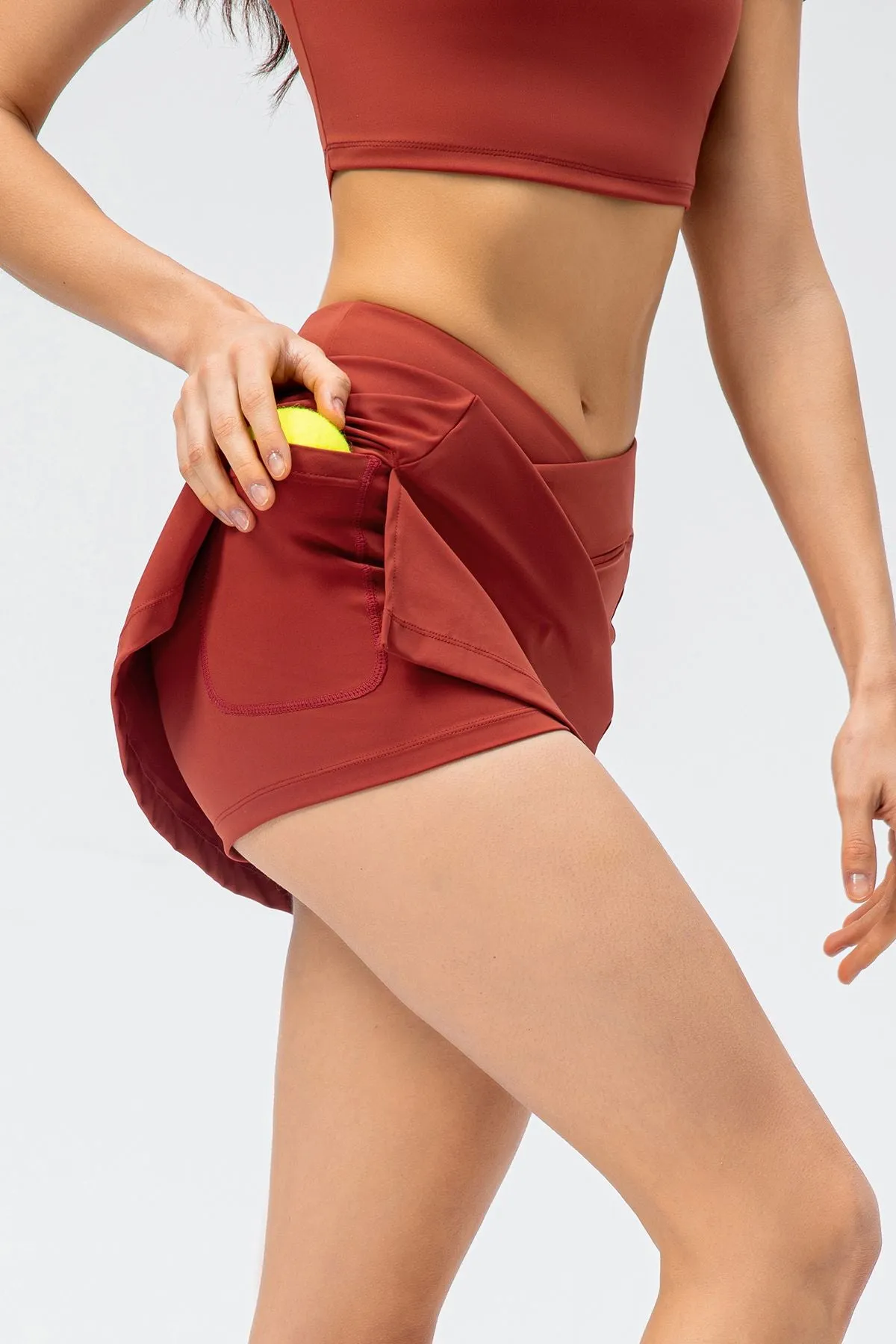 Crossover Tennis Skirt Built-in Short Liner