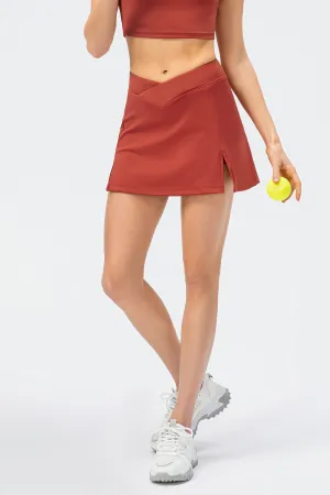 Crossover Tennis Skirt Built-in Short Liner
