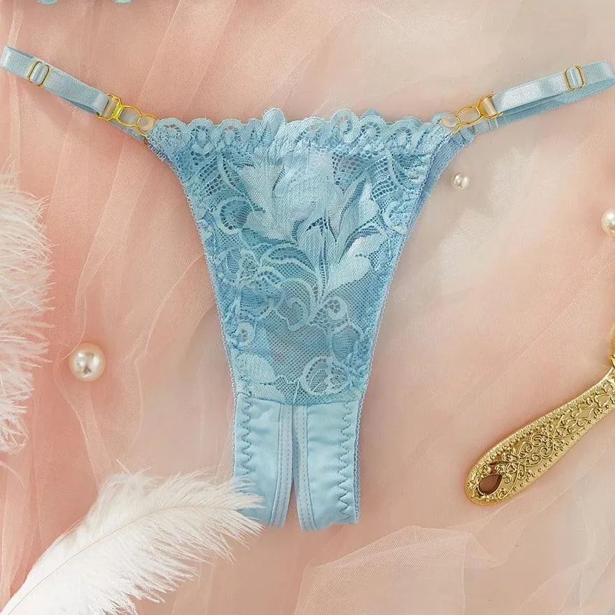 Crotchless Sexy Lingerie Set Open Bra