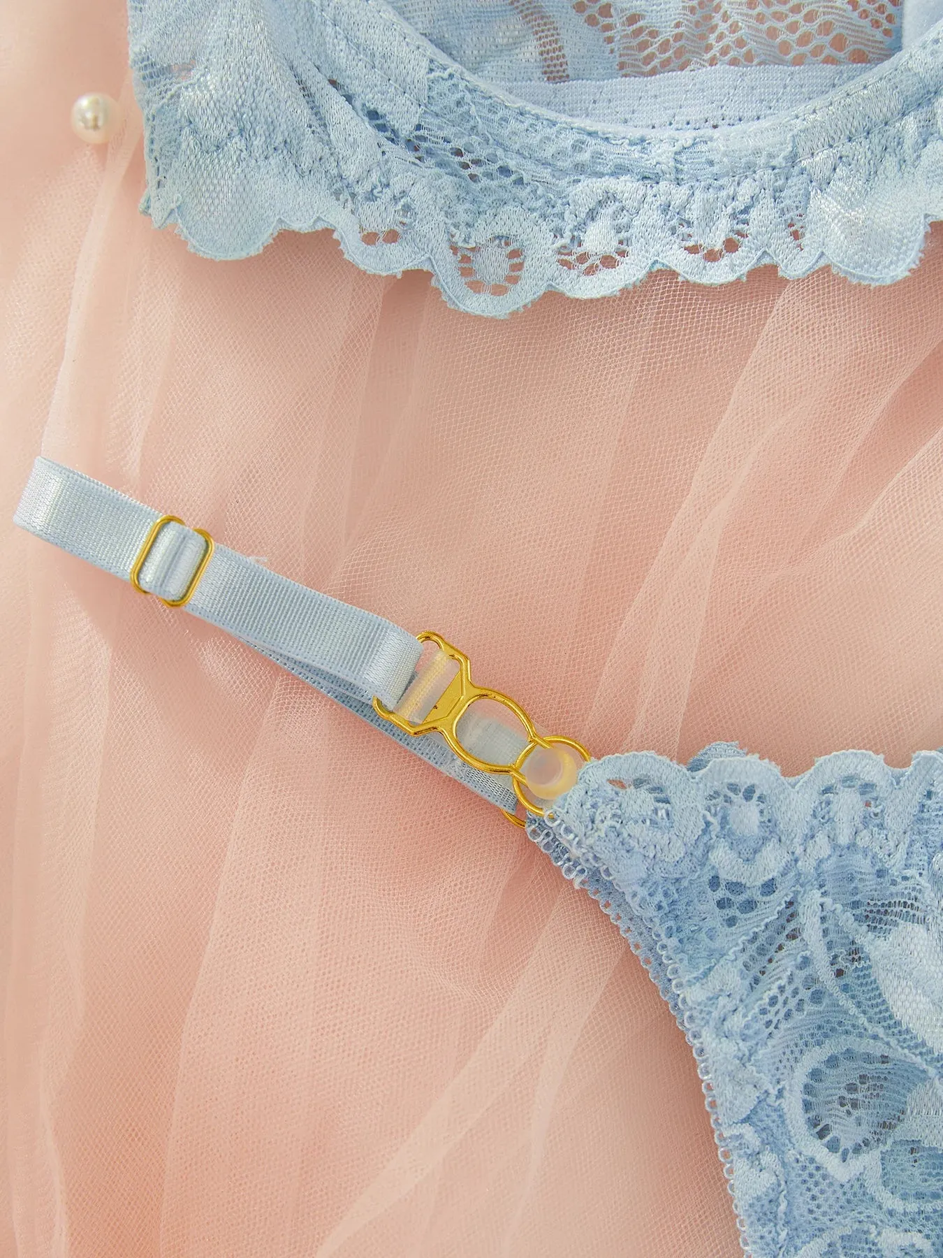 Crotchless Sexy Lingerie Set Open Bra