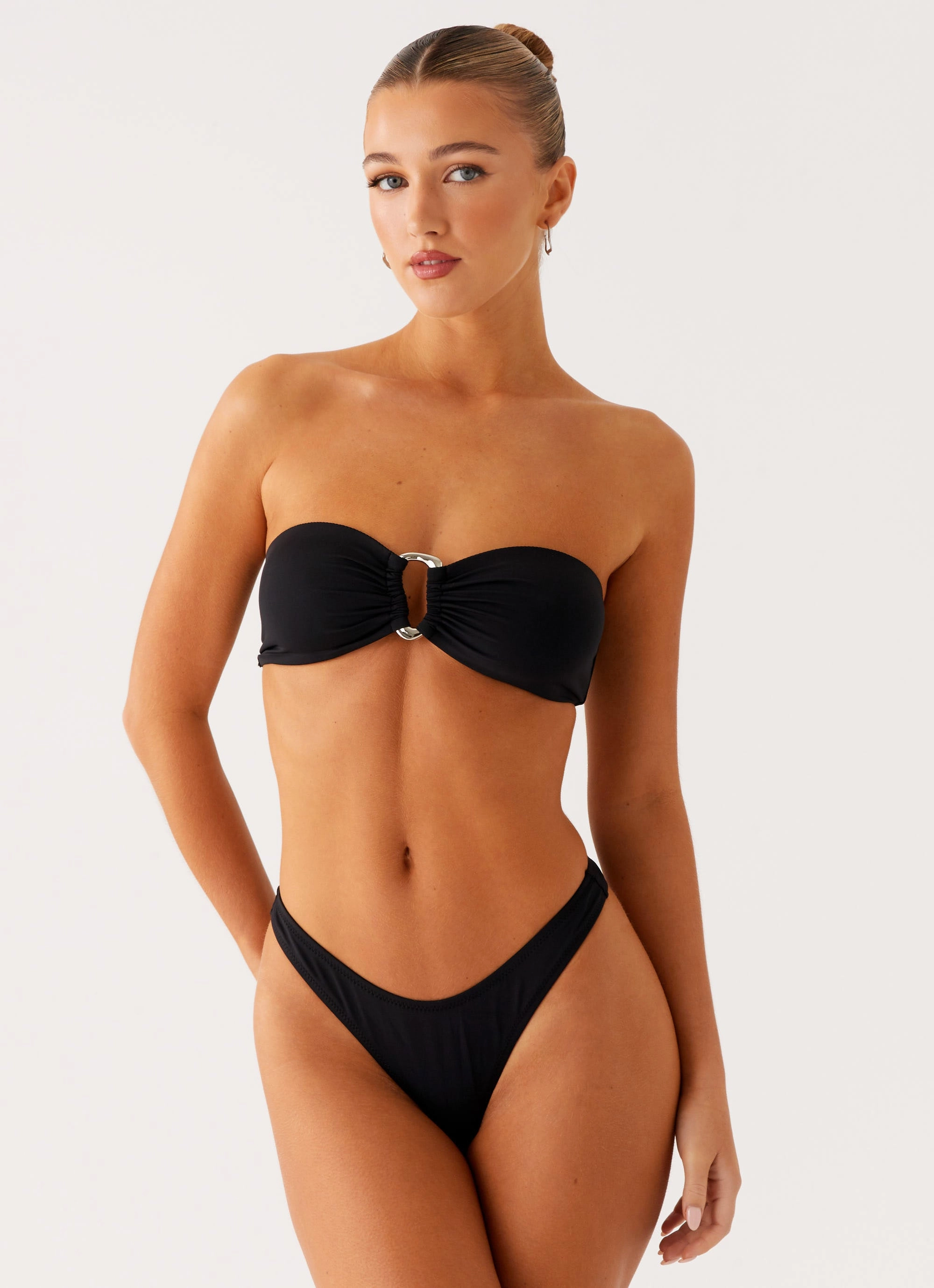 Cuba Bikini Bottoms - Black Anti Pilling Surface poolside style