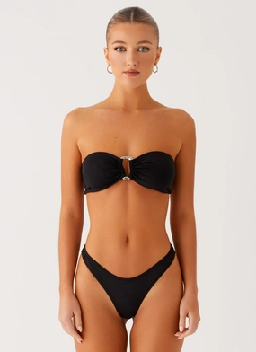 Cuba Bikini Bottoms - Black Stacked Layers Beach Vacation Cuba Bikini Bottoms - Black