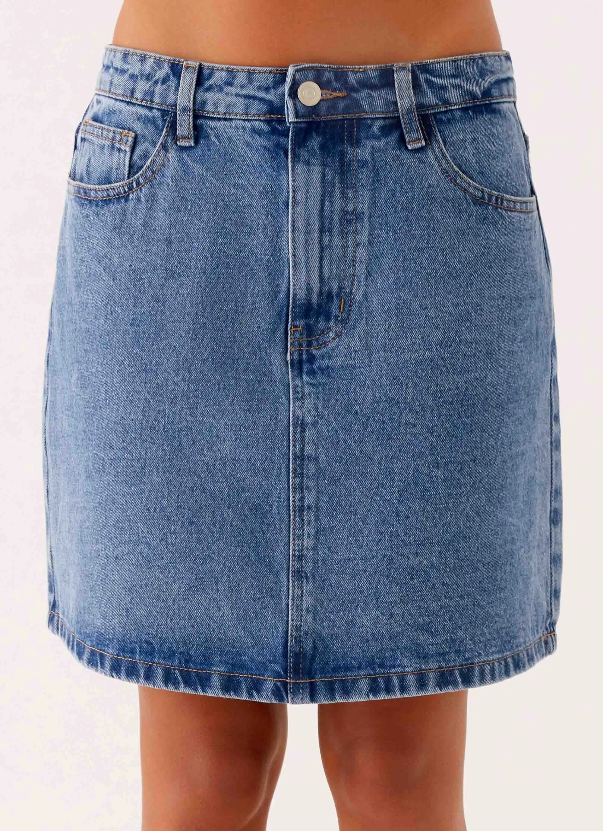 Everyday Vibe Stella Low Rise Mini Skirt - Blue