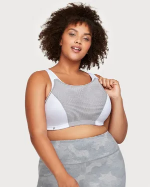 Custom Control Sports Bra | White/Gray
