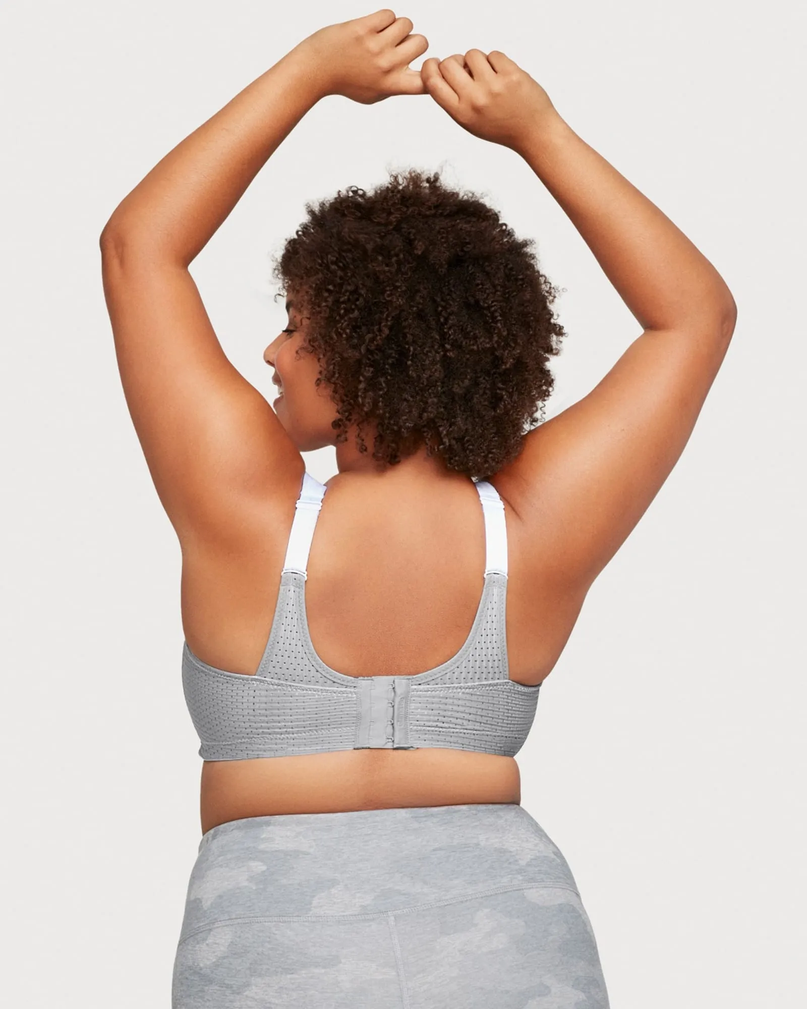 Custom Control Sports Bra | White/Gray