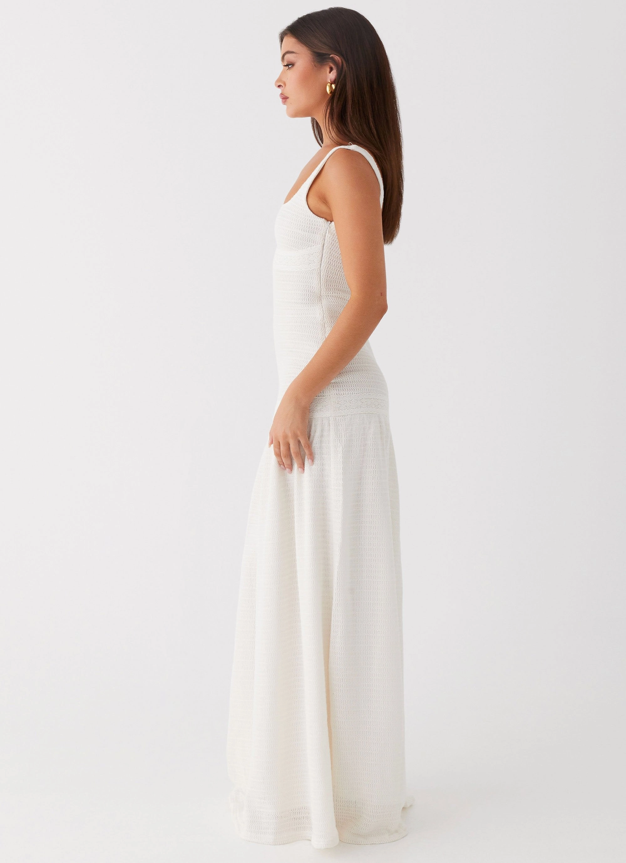 Semi Sheer Lyrical Maxi Dress - Ivory