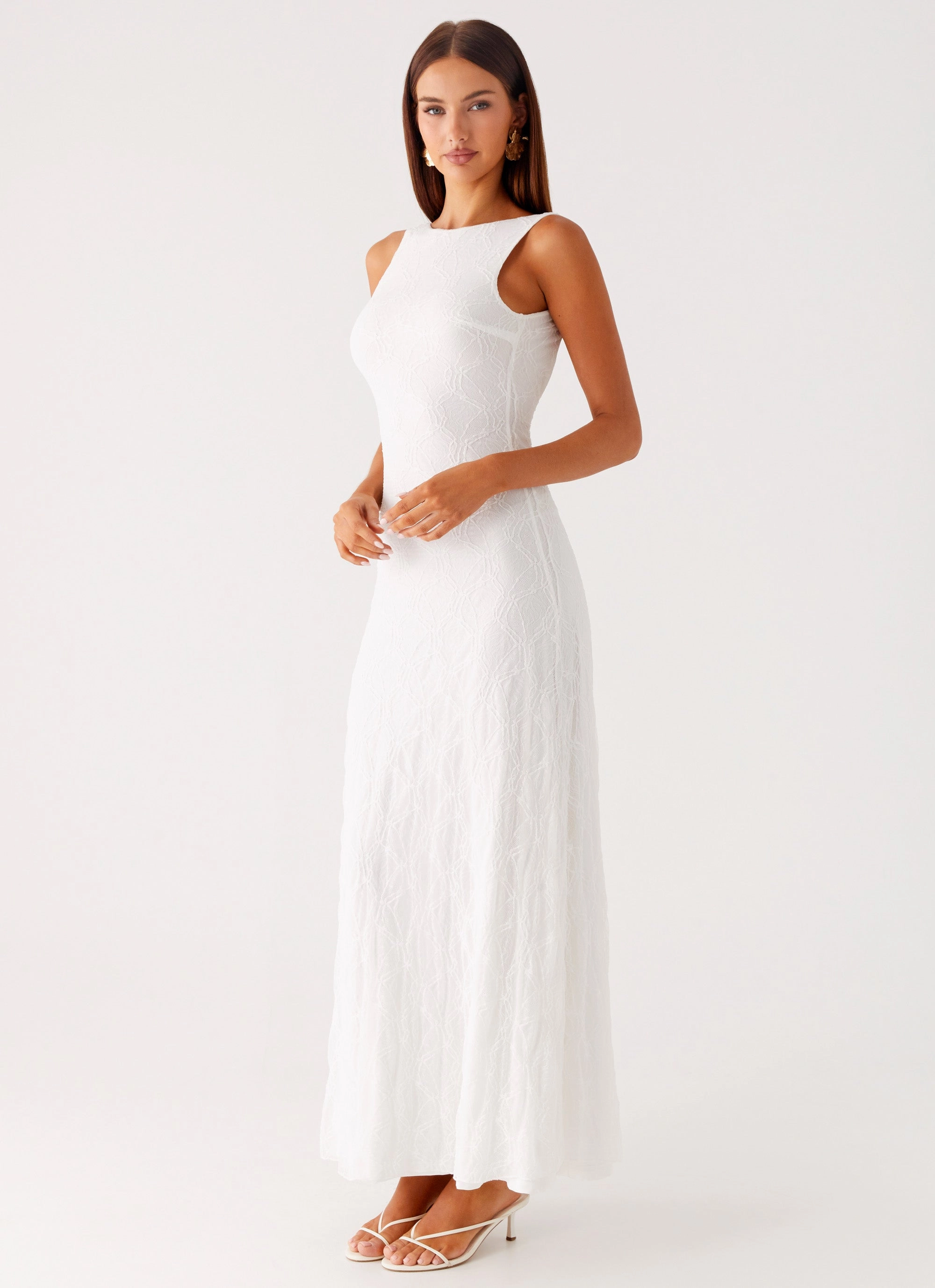 Embrace The Sun Maxi Dress - White City-Style Elegant Waist Design