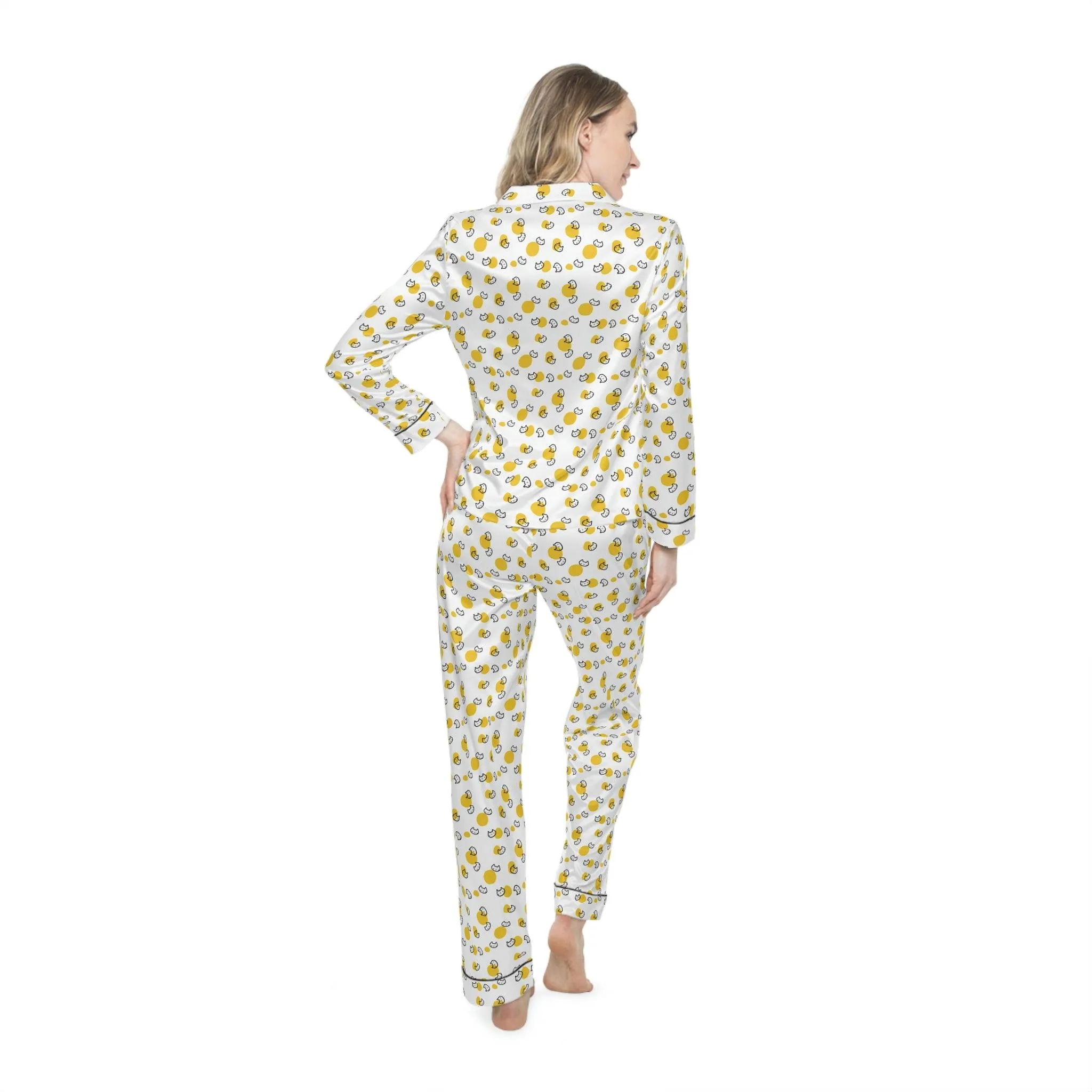 Customizable Luxury Satin Pajama Sets for Pet-Loving Women