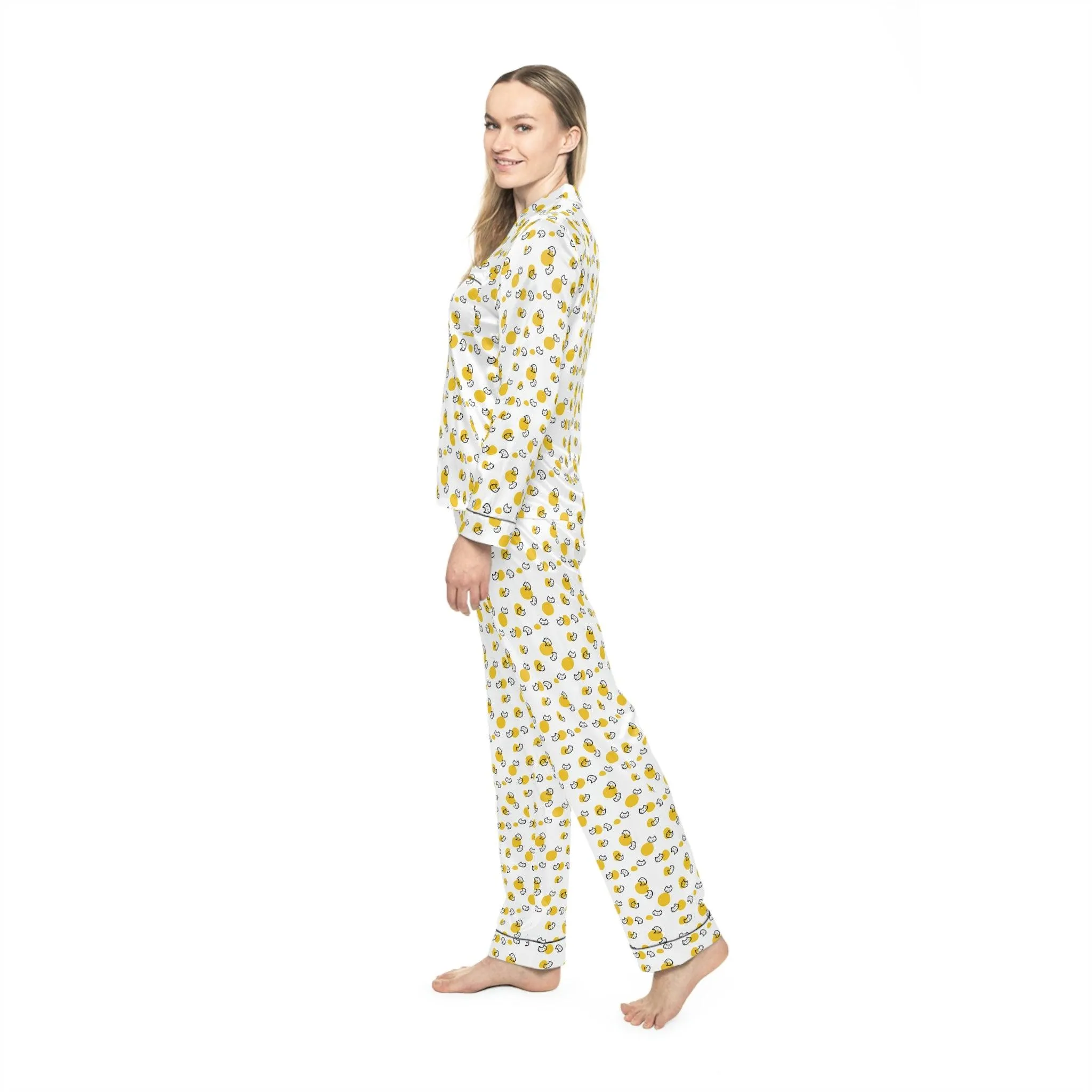 Customizable Luxury Satin Pajama Sets for Pet-Loving Women