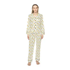 Customizable Luxury Satin Pajama Sets for Pet-Loving Women