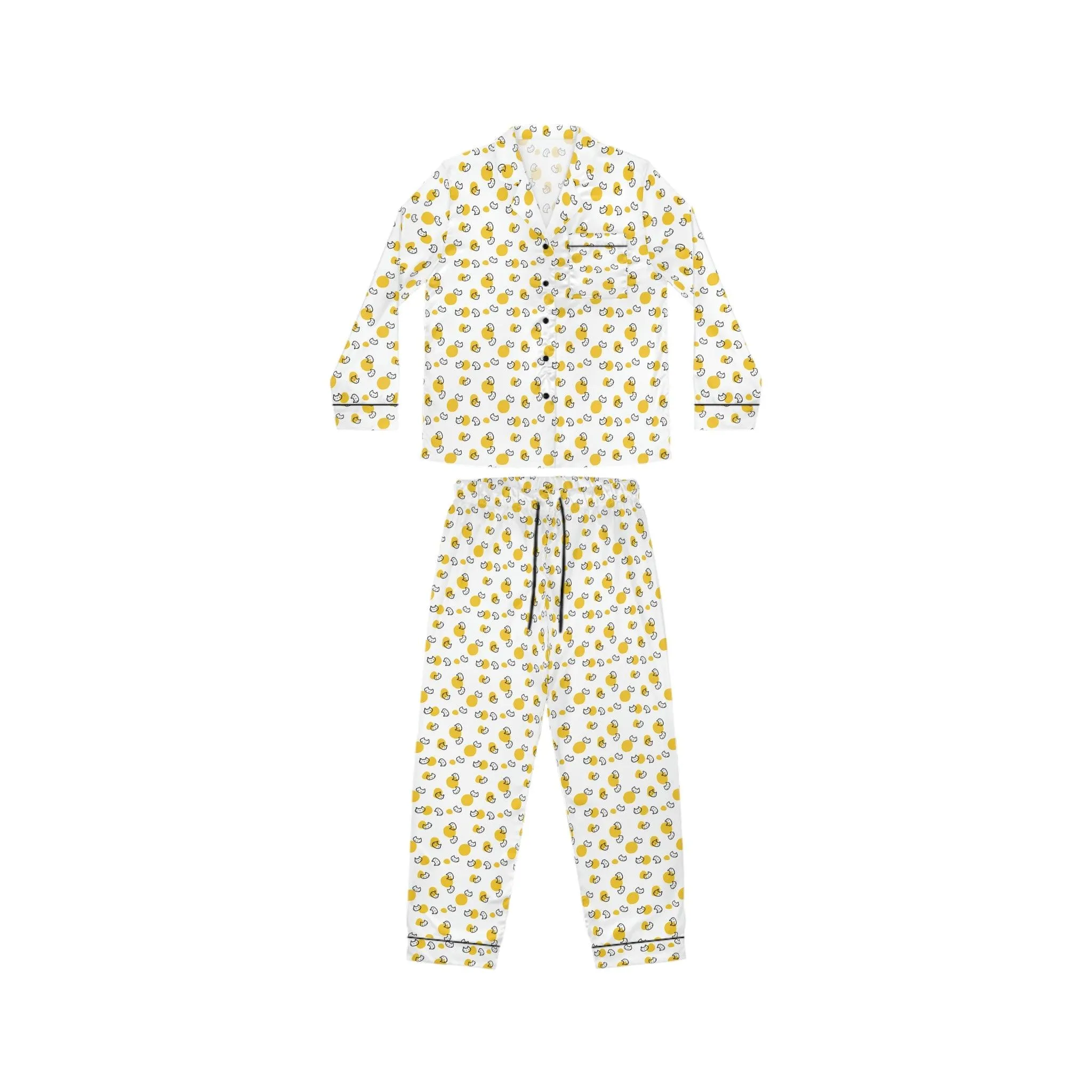 Customizable Luxury Satin Pajama Sets for Pet-Loving Women