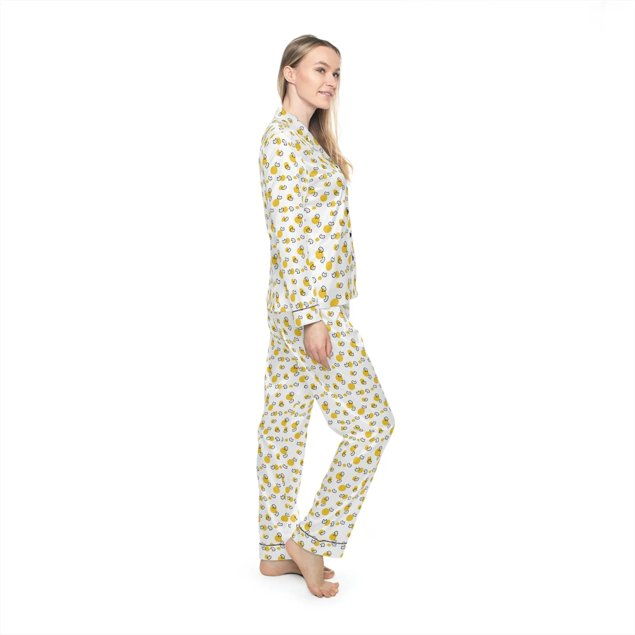 Customizable Luxury Satin Pajama Sets for Pet-Loving Women