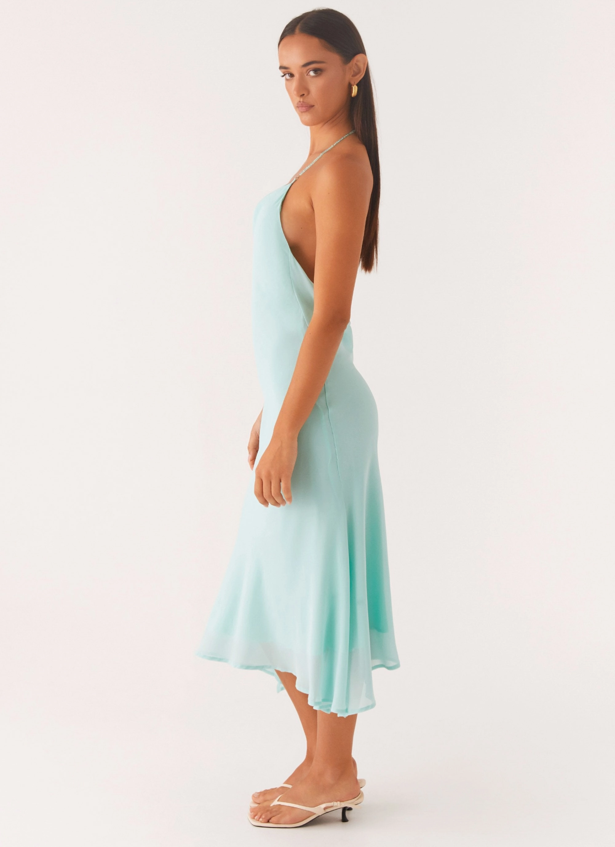 Deep Dive Midi Dress - Pale Blue City Style Night Style