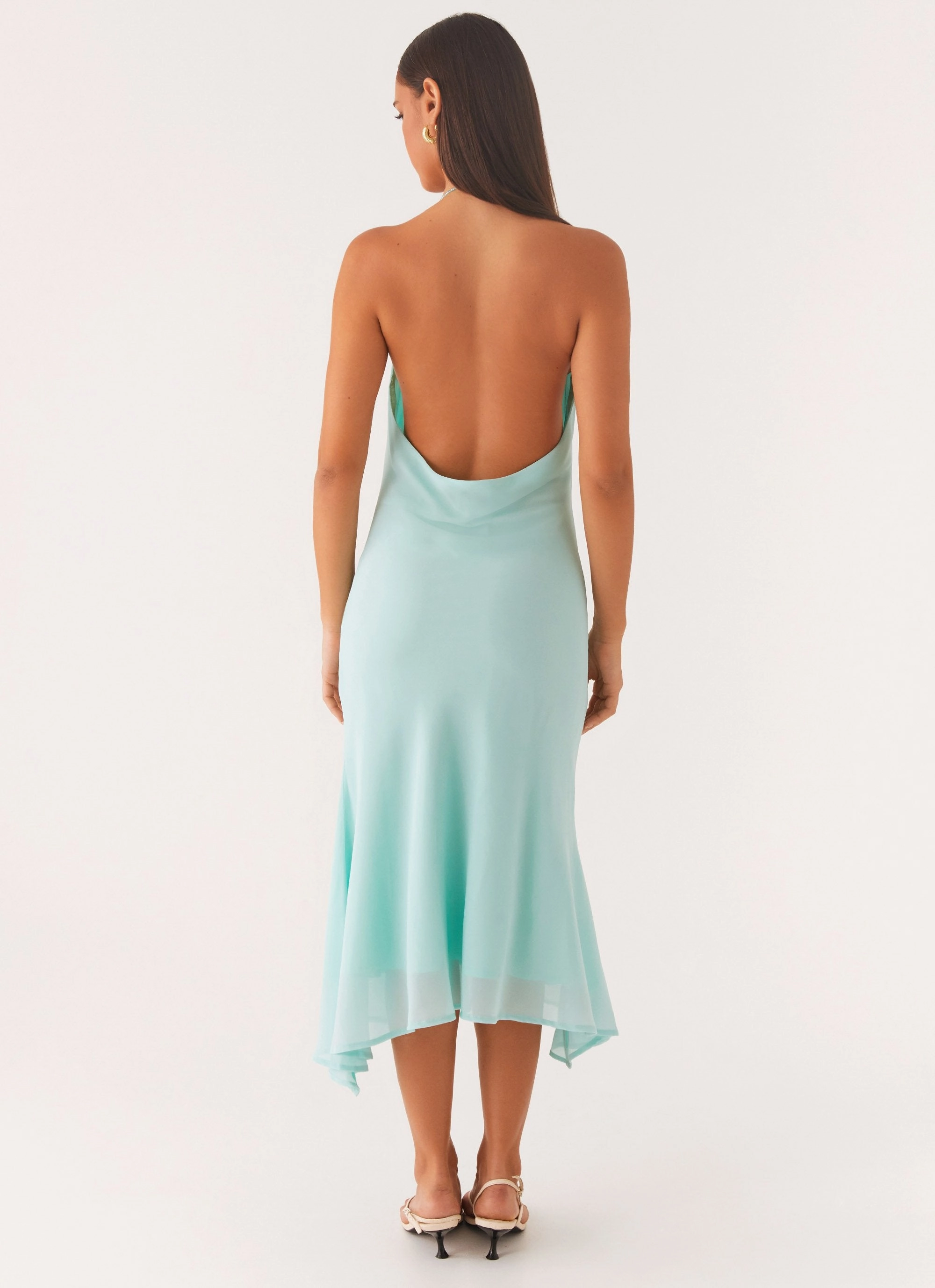 Light Flow Deep Dive Midi Dress - Pale Blue
