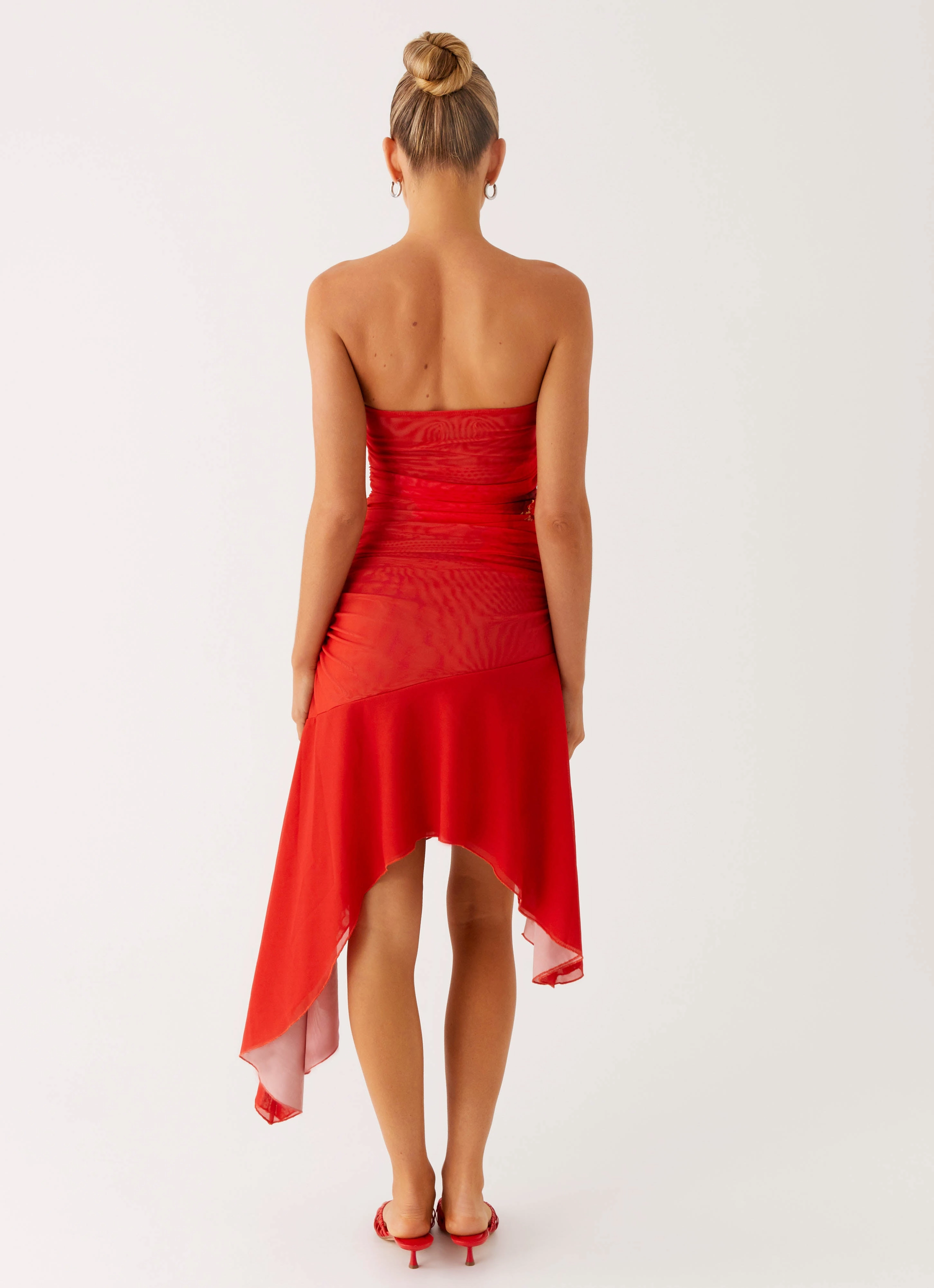 Think About It Midi Dress - Fire Red Effortless Comfort Lounge Mood