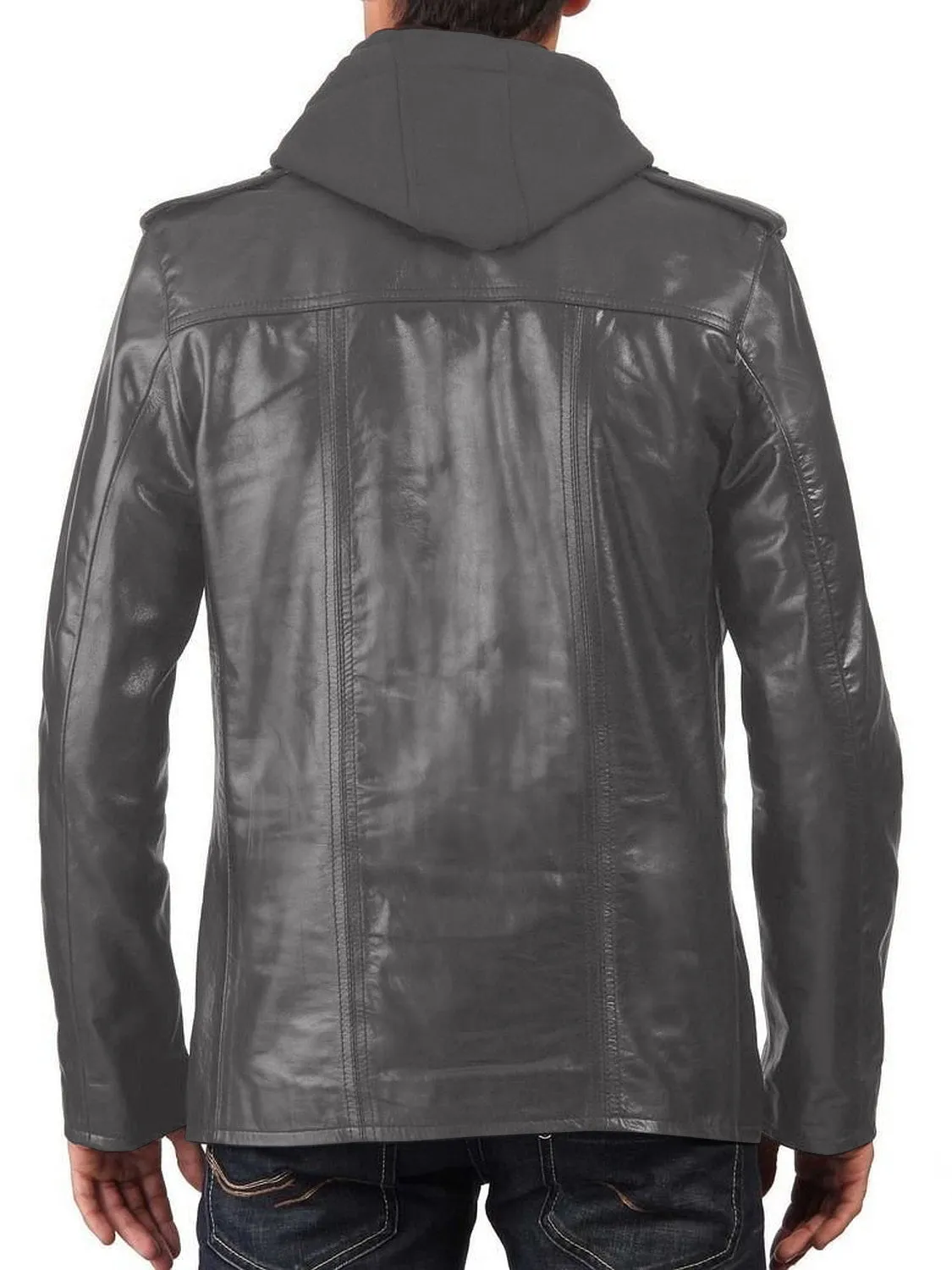 Cyclara Black Hooded Biker Leather Jacket