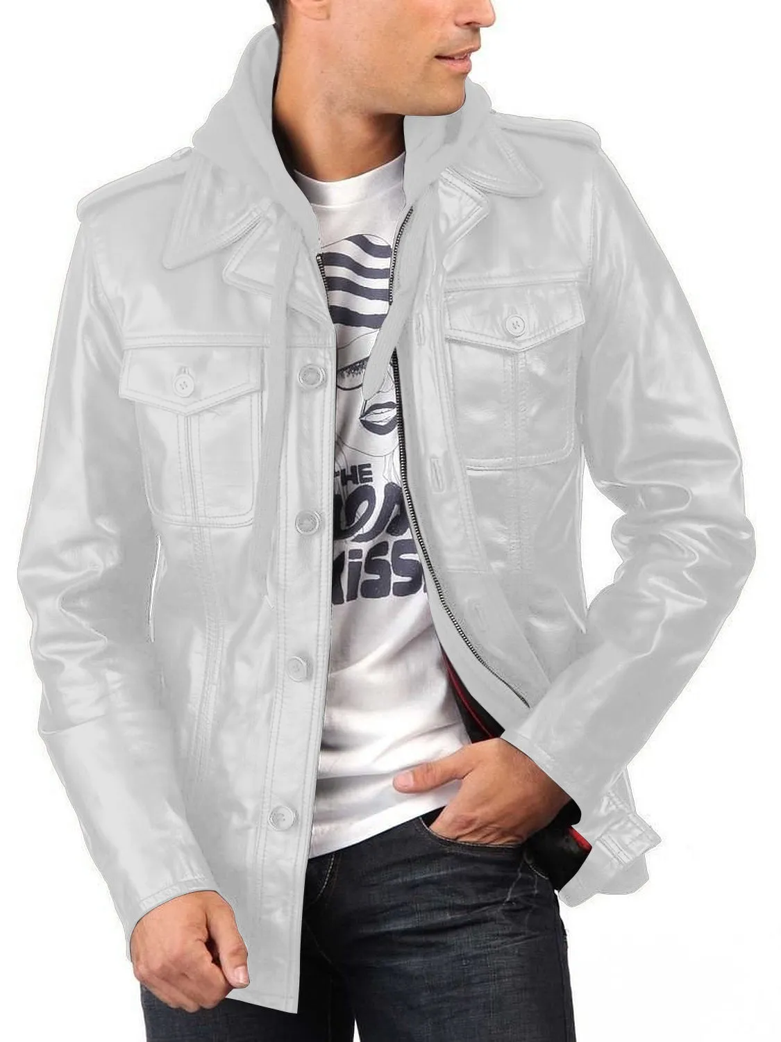 Cyclara Black Hooded Biker Leather Jacket