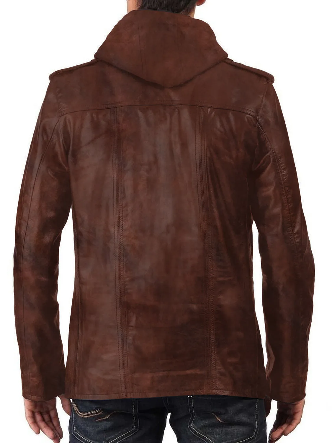 Cyclara Black Hooded Biker Leather Jacket