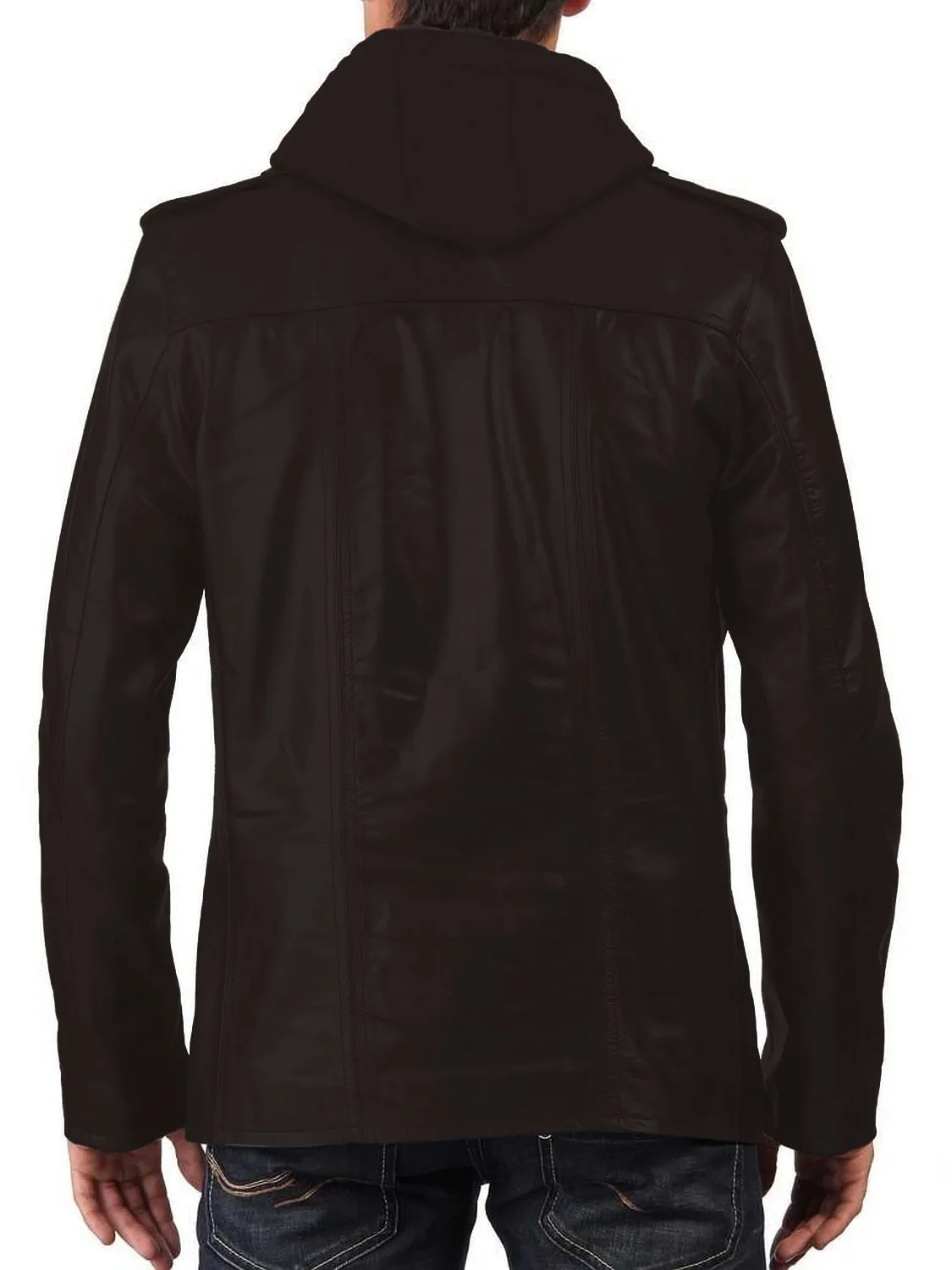 Cyclara Black Hooded Biker Leather Jacket