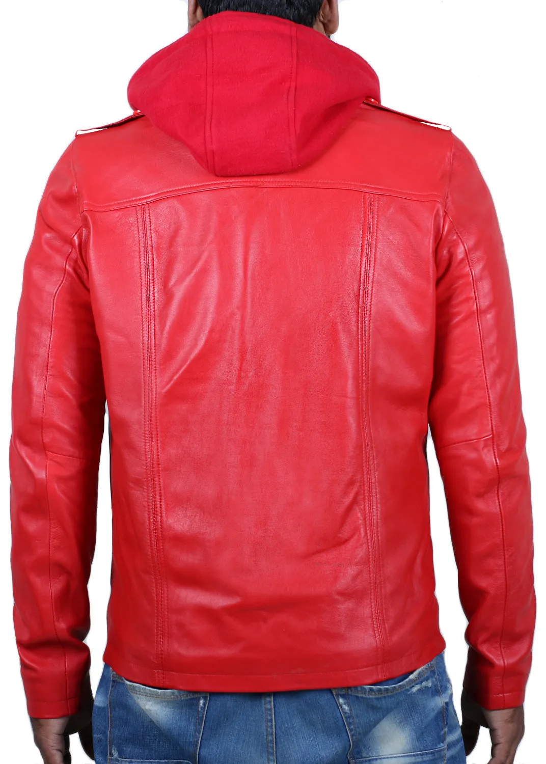 Cyclara Black Hooded Biker Leather Jacket