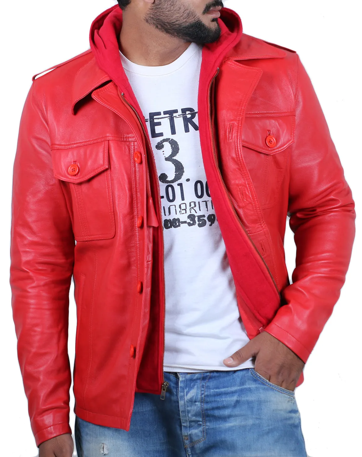 Cyclara Black Hooded Biker Leather Jacket