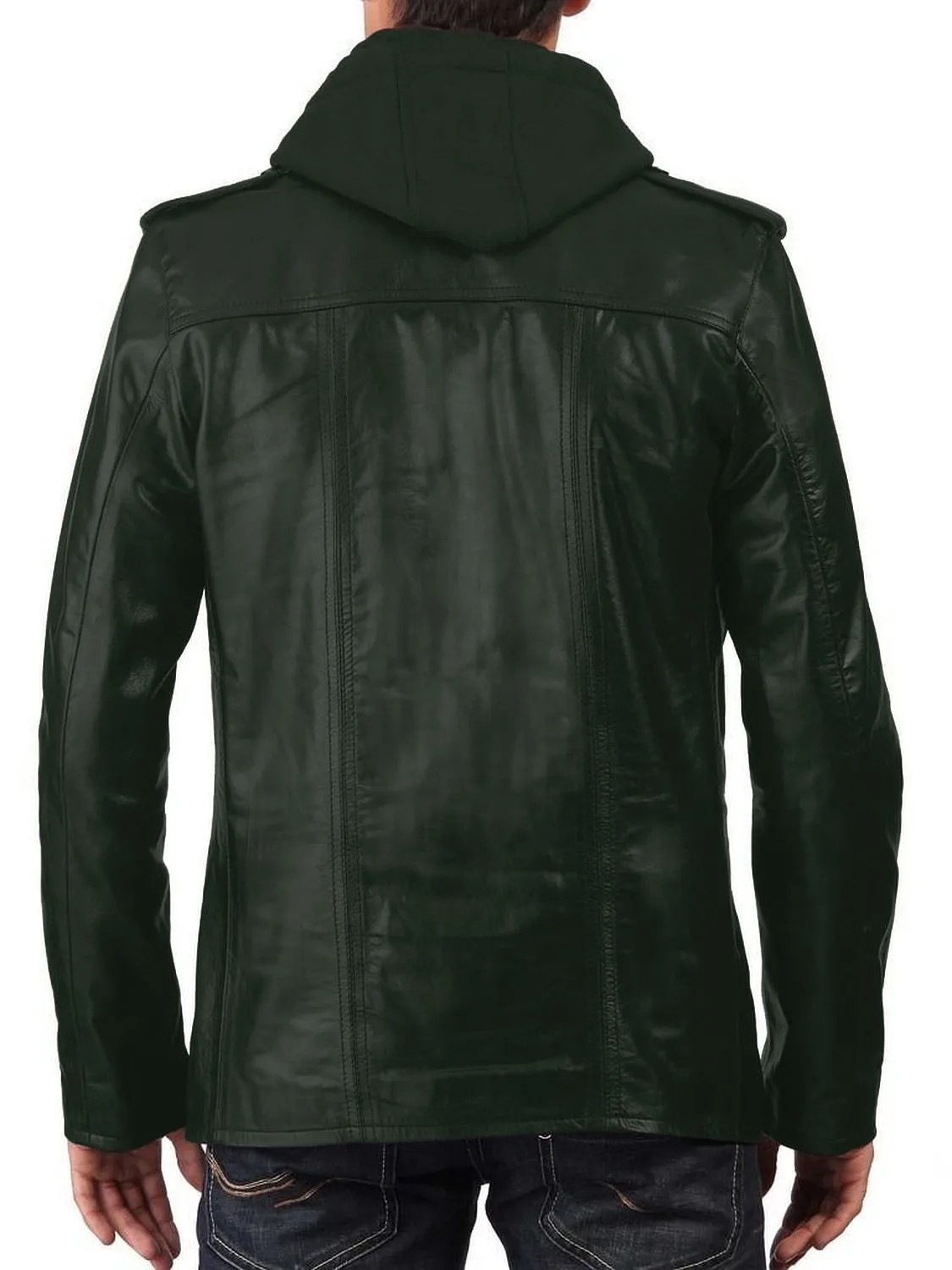 Cyclara Black Hooded Biker Leather Jacket