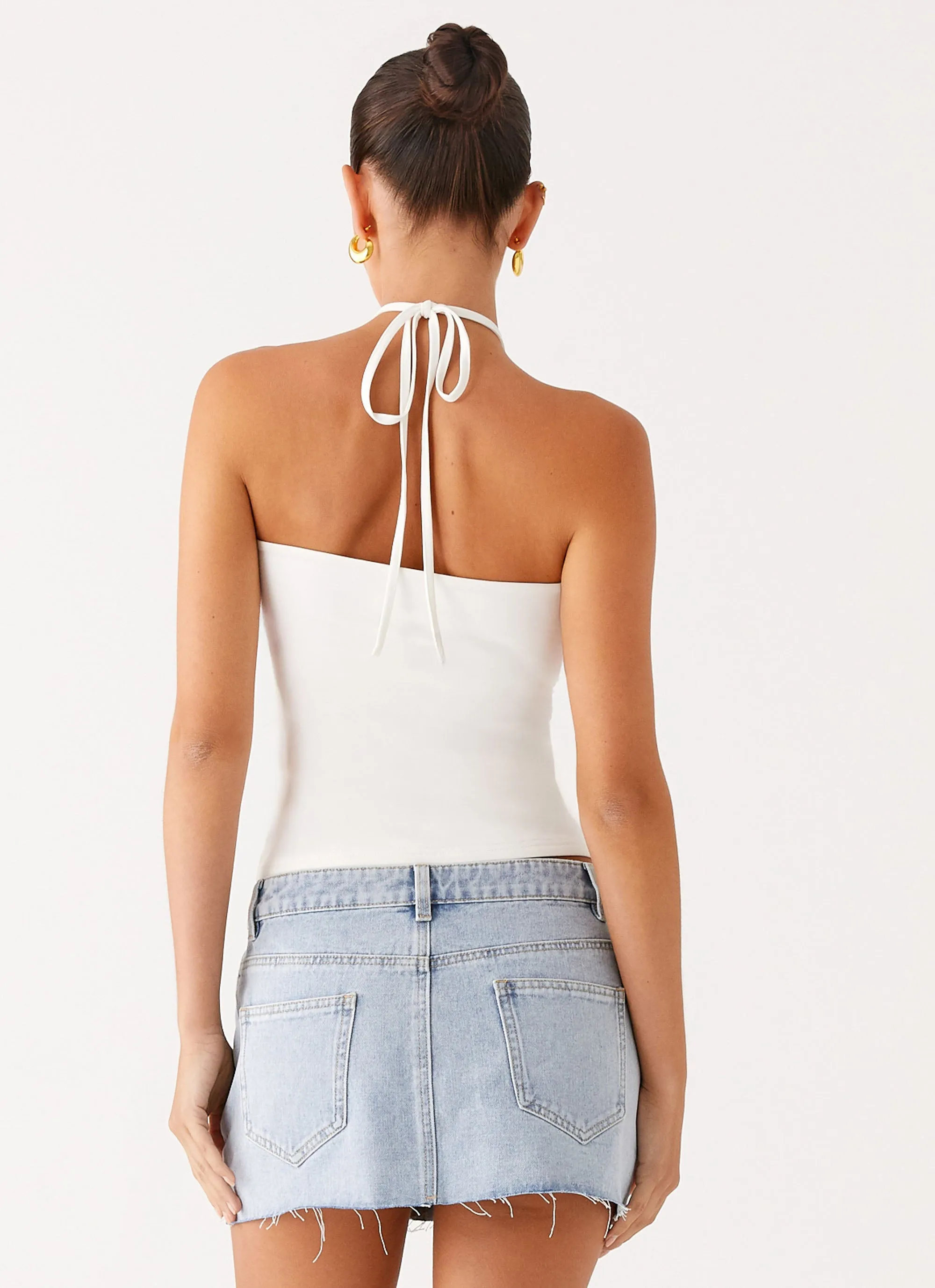 Kamen Low Rise Mini Skirt - Light Denim Adjustable Closure