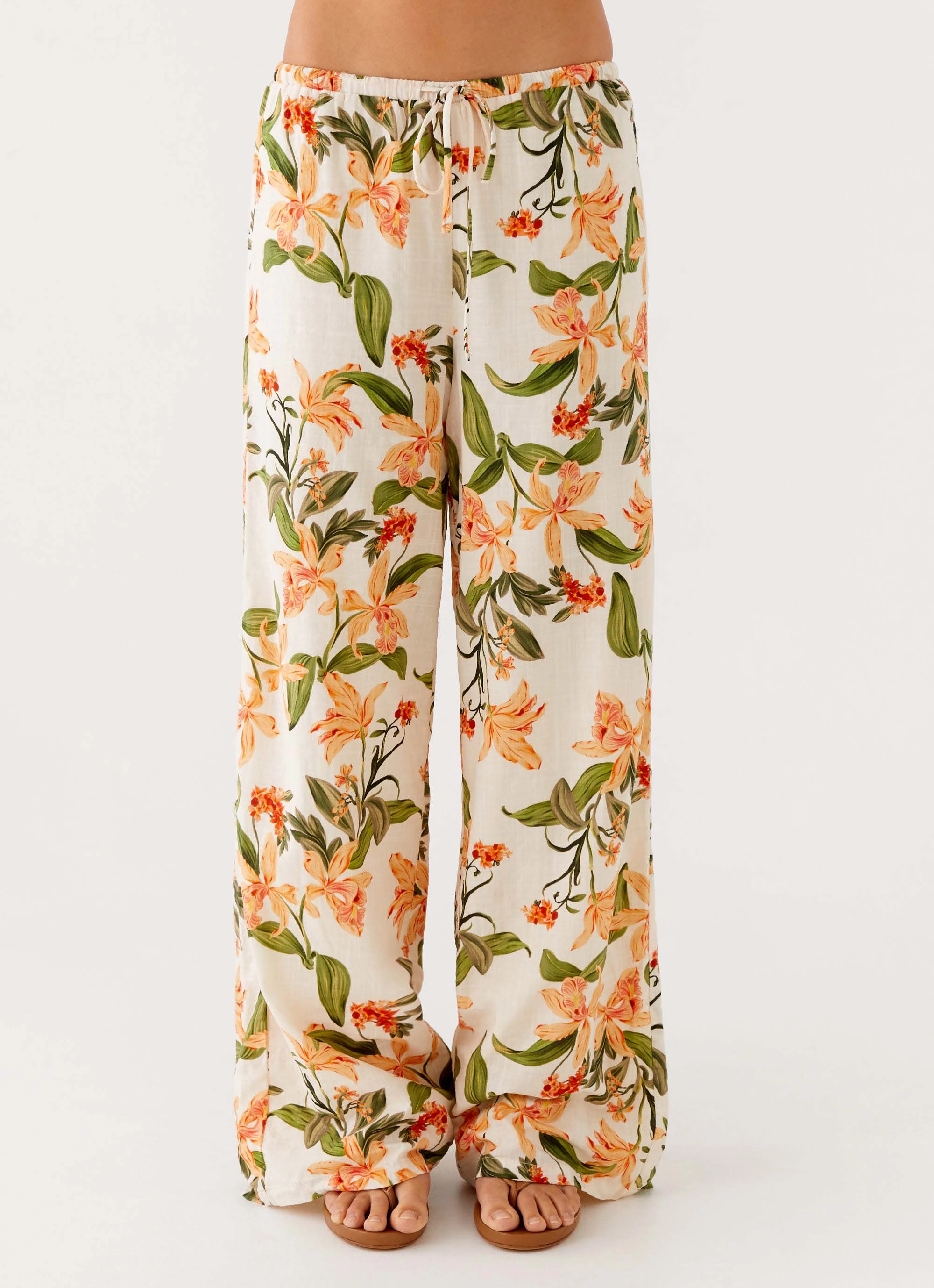 Dalida Linen Pants - Floral Print AbrasionResistant