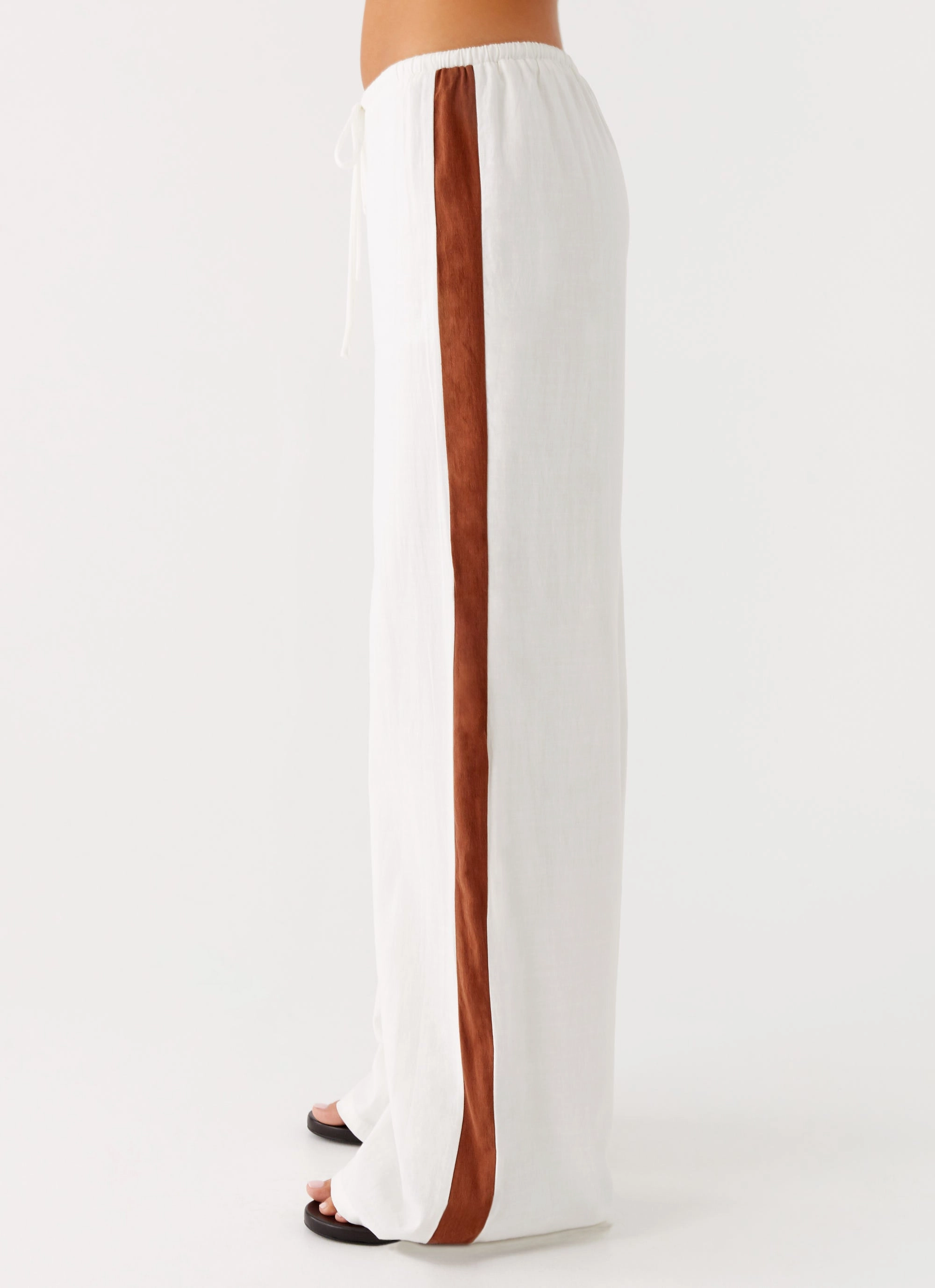 Cozy Waist Clean Finish Dalida Linen Pants - Ivory
