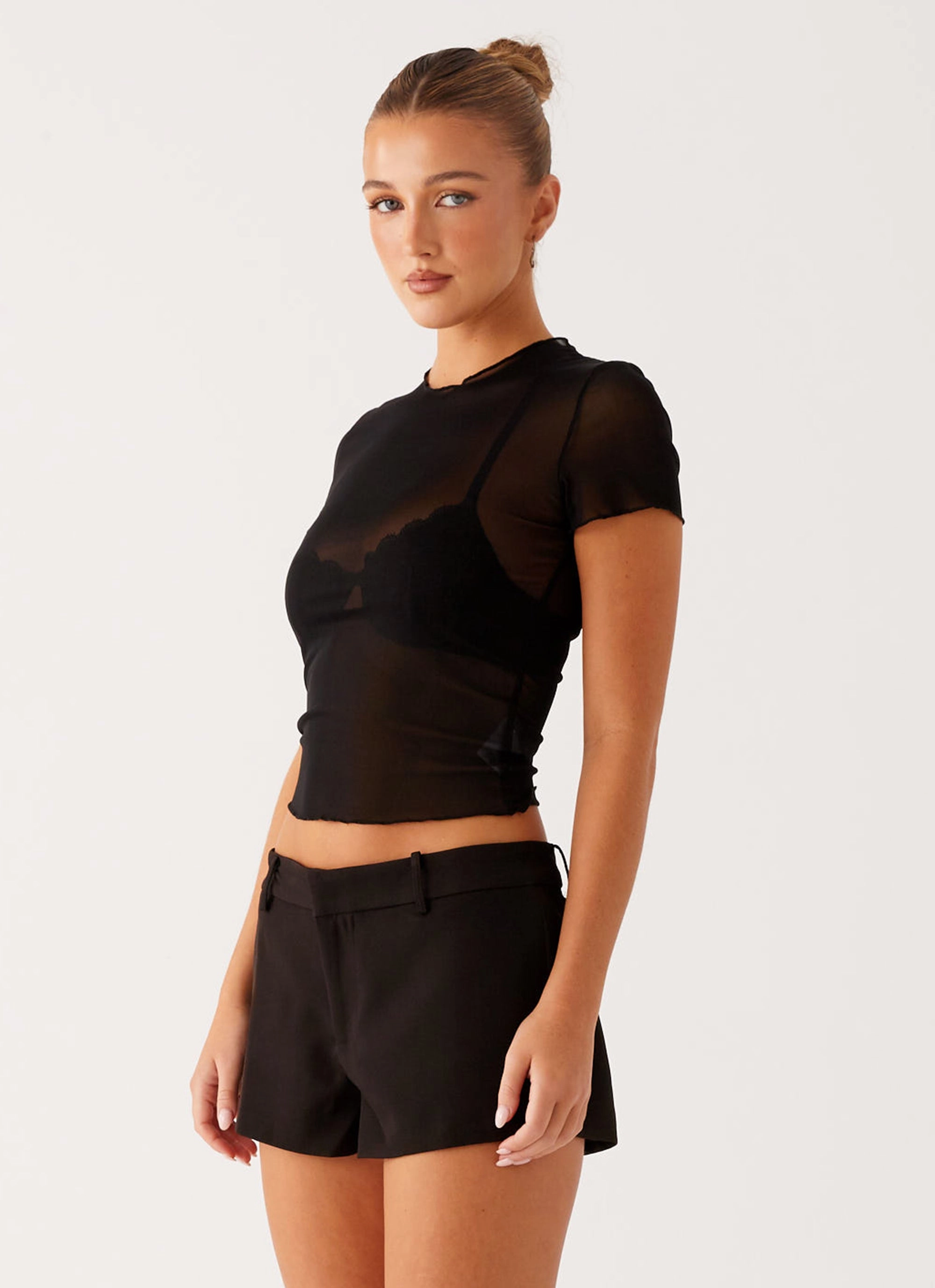 CushionedSupport Wicking Inner Lining Dalton Mesh T-Shirt - Black