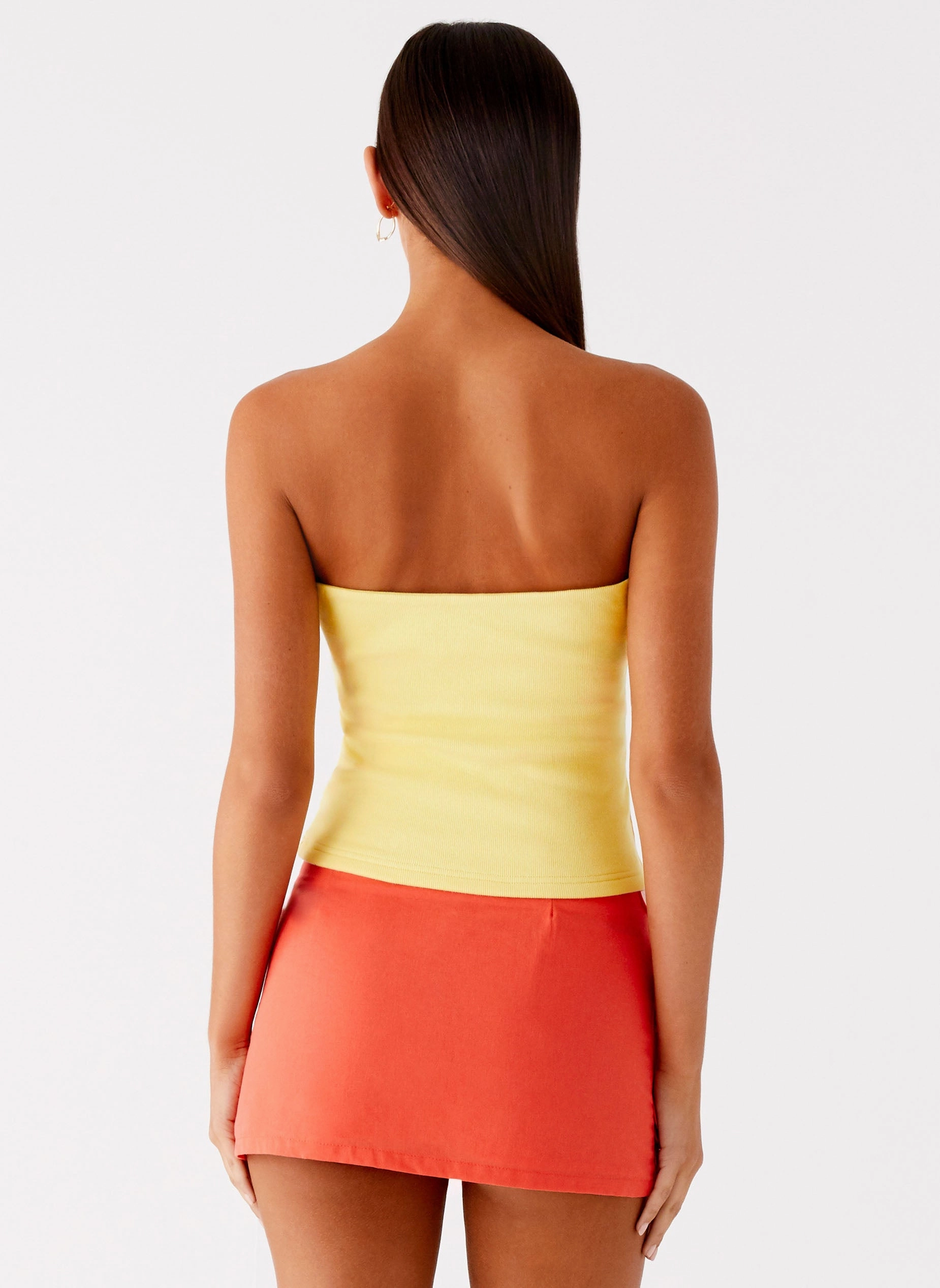 Warm Fabric Danta Strapless Top - Yellow