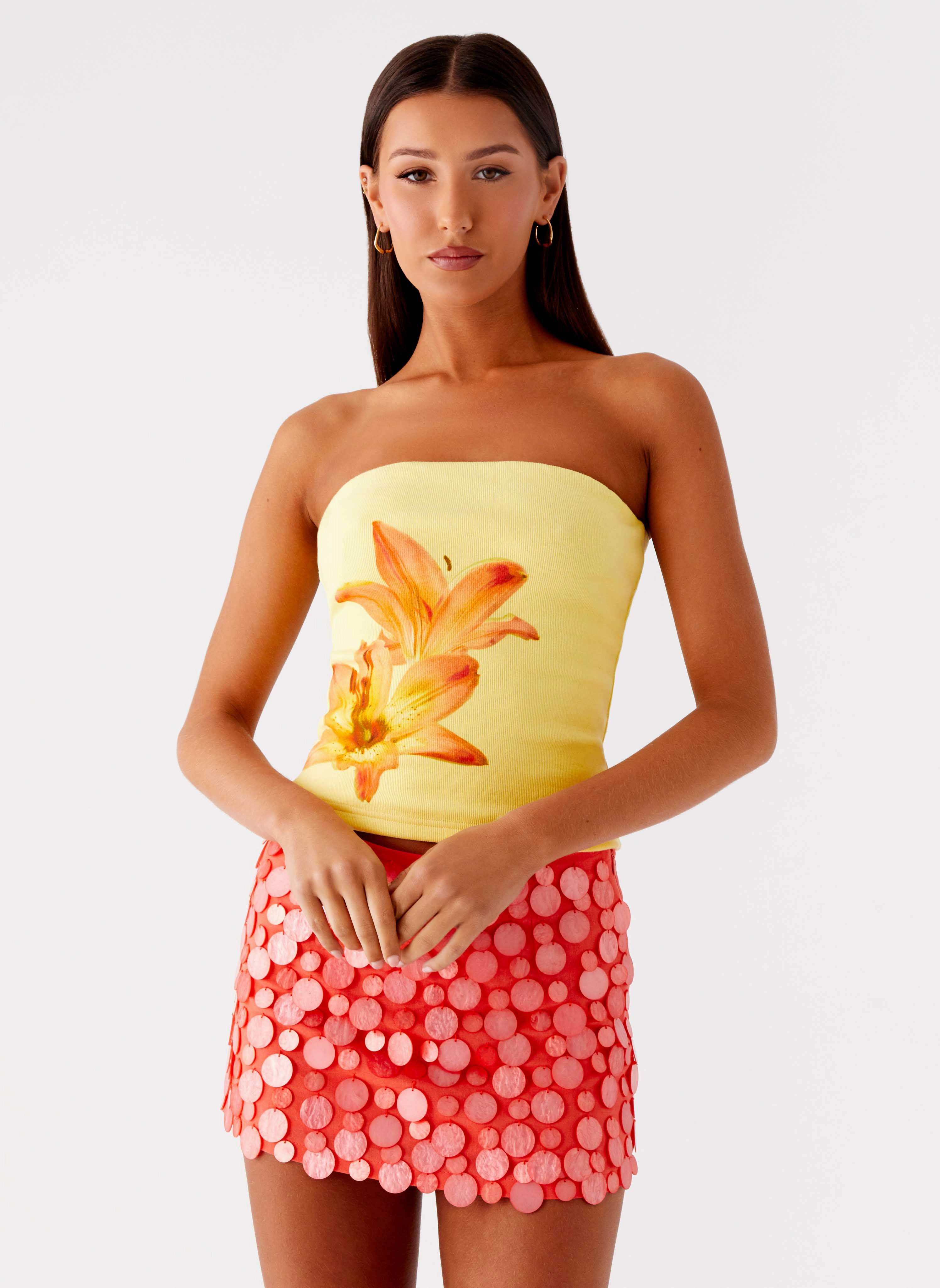NonIrritatingTags Danta Strapless Top - Yellow