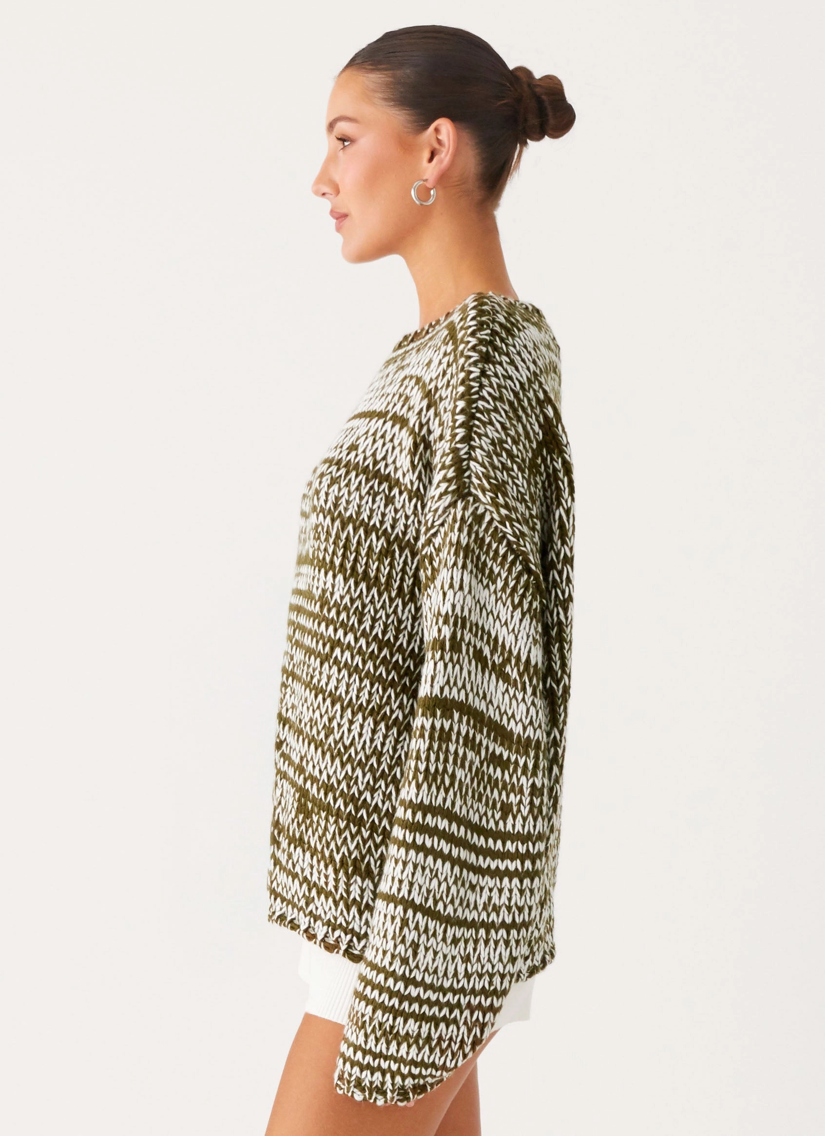 Breathable Construction Darla Oversized Knit Jumper - Khaki